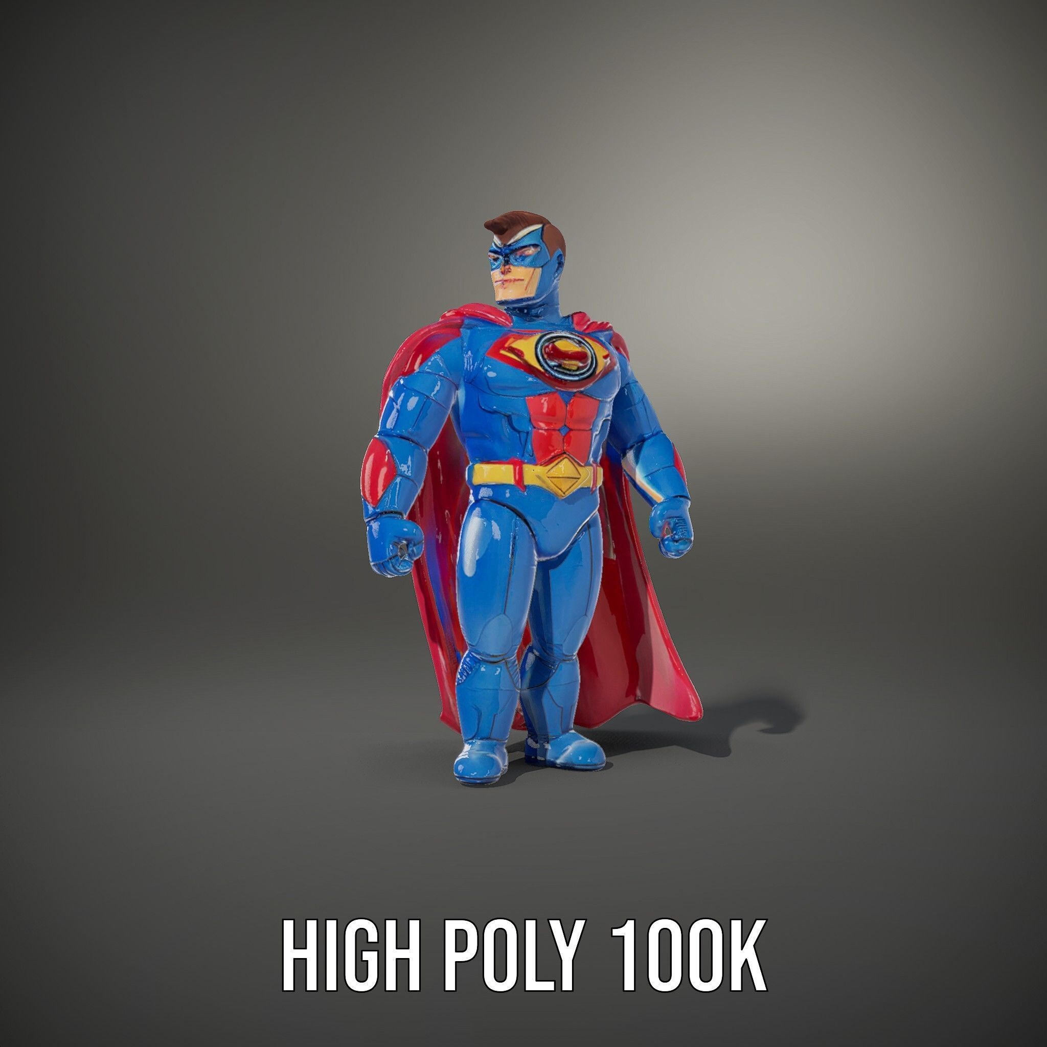 Superhero Action Figure Model Pack Low-poly 3D model_10