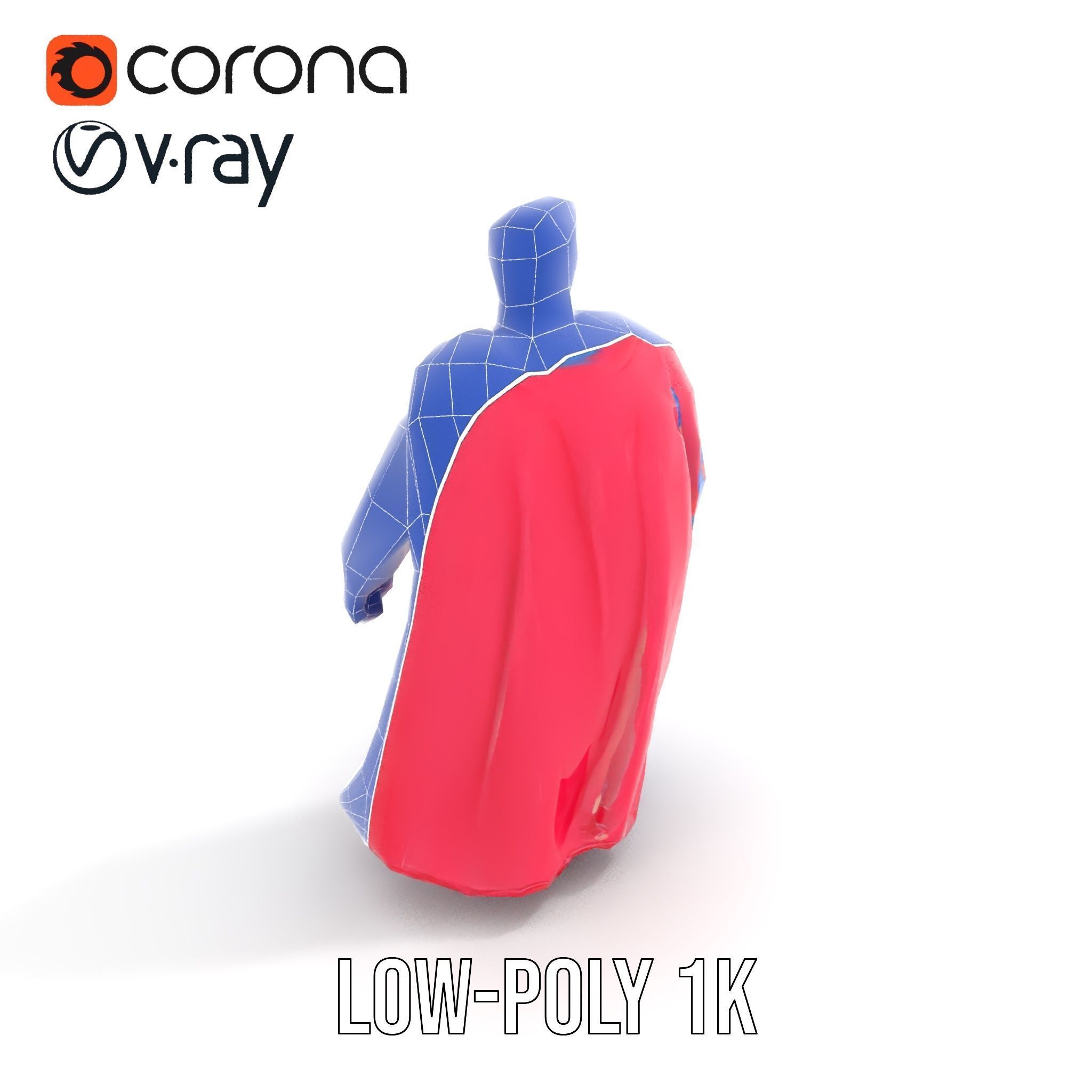 Superhero Action Figure Model Pack Low-poly 3D model_22