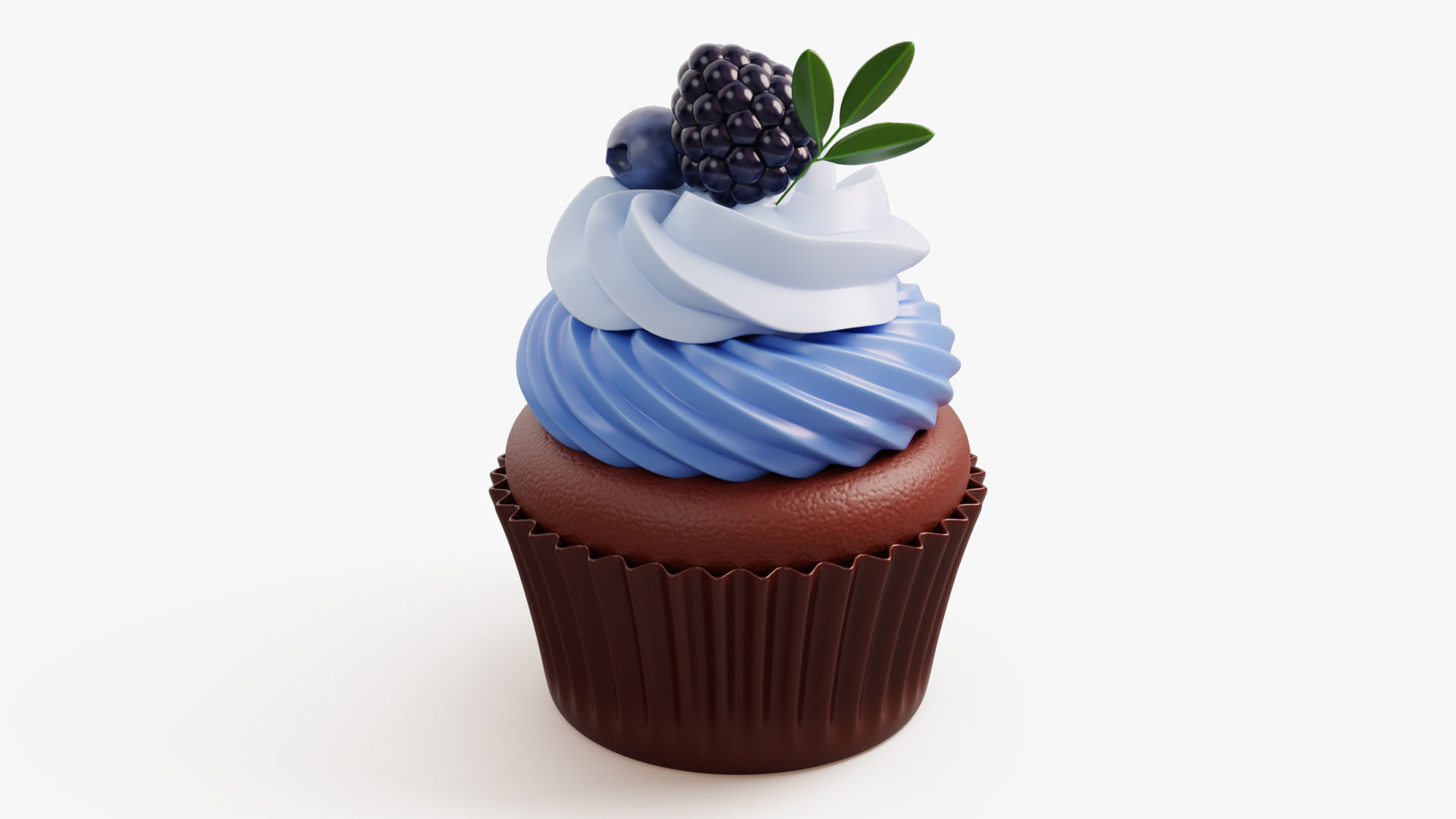 Blueberry Cupcake Dessert 3D model_4