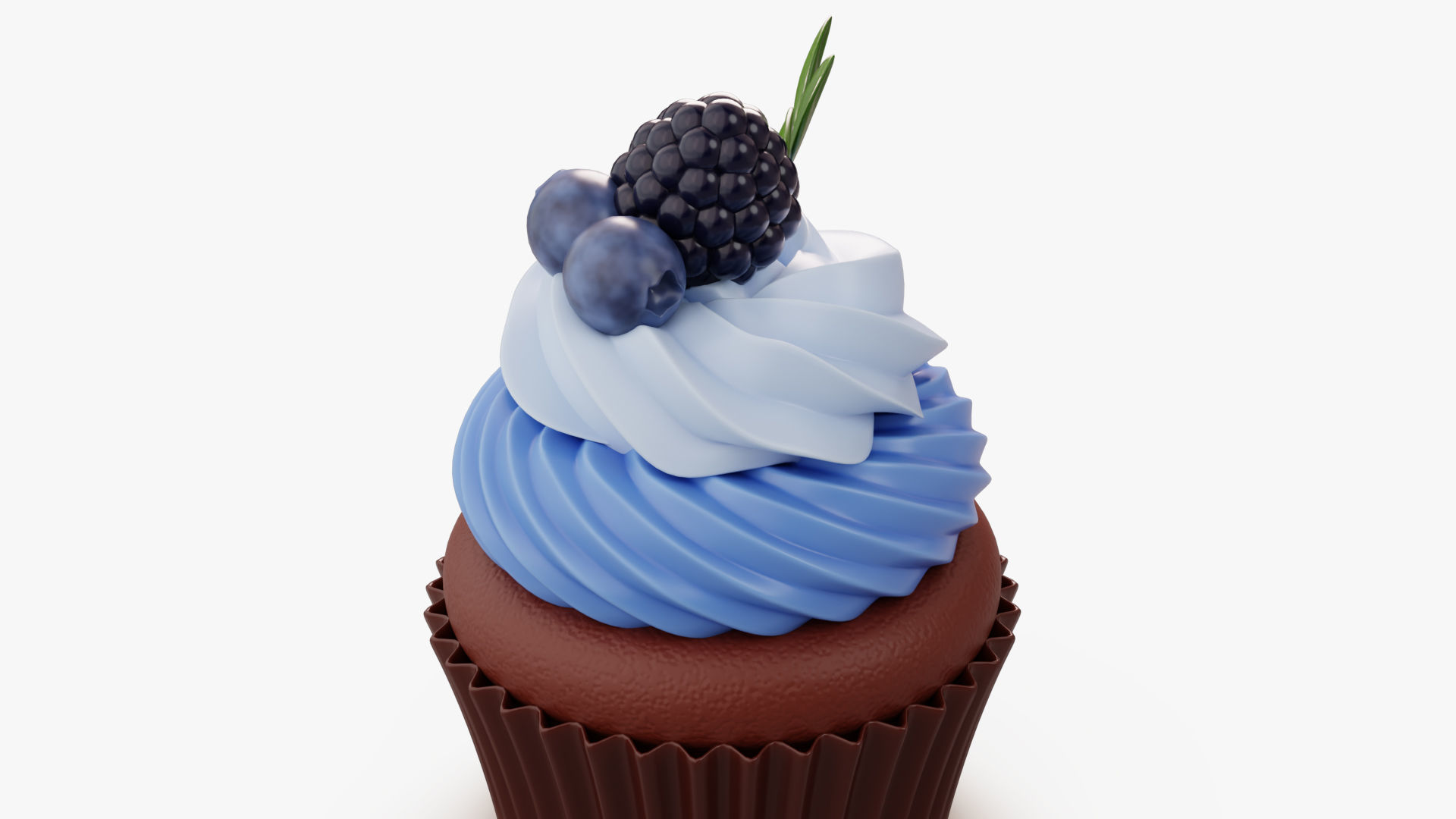 Blueberry Cupcake Dessert 3D model_5