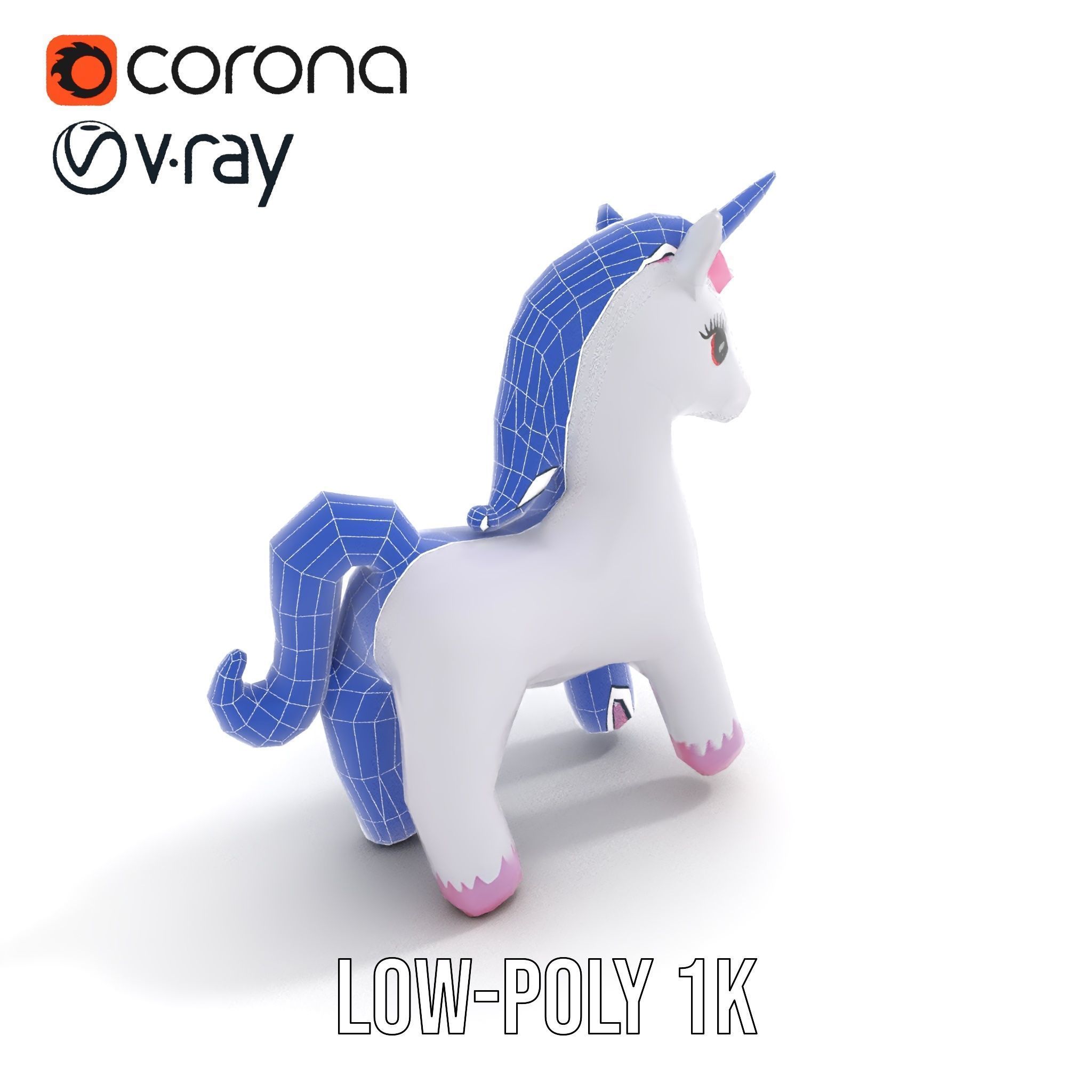 Inflatable Unicorn model pack toy design collection Low-poly 3D model_24