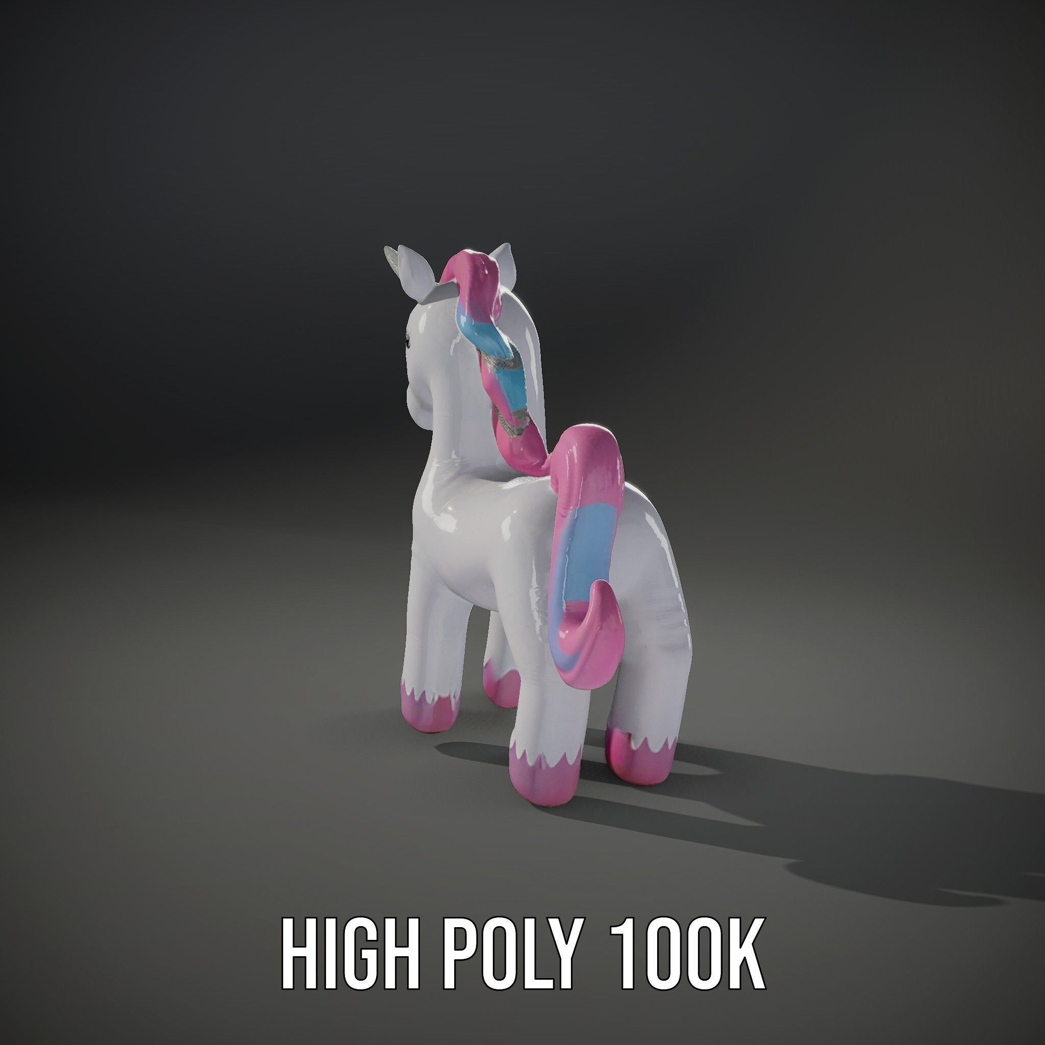 Inflatable Unicorn model pack toy design collection Low-poly 3D model_10