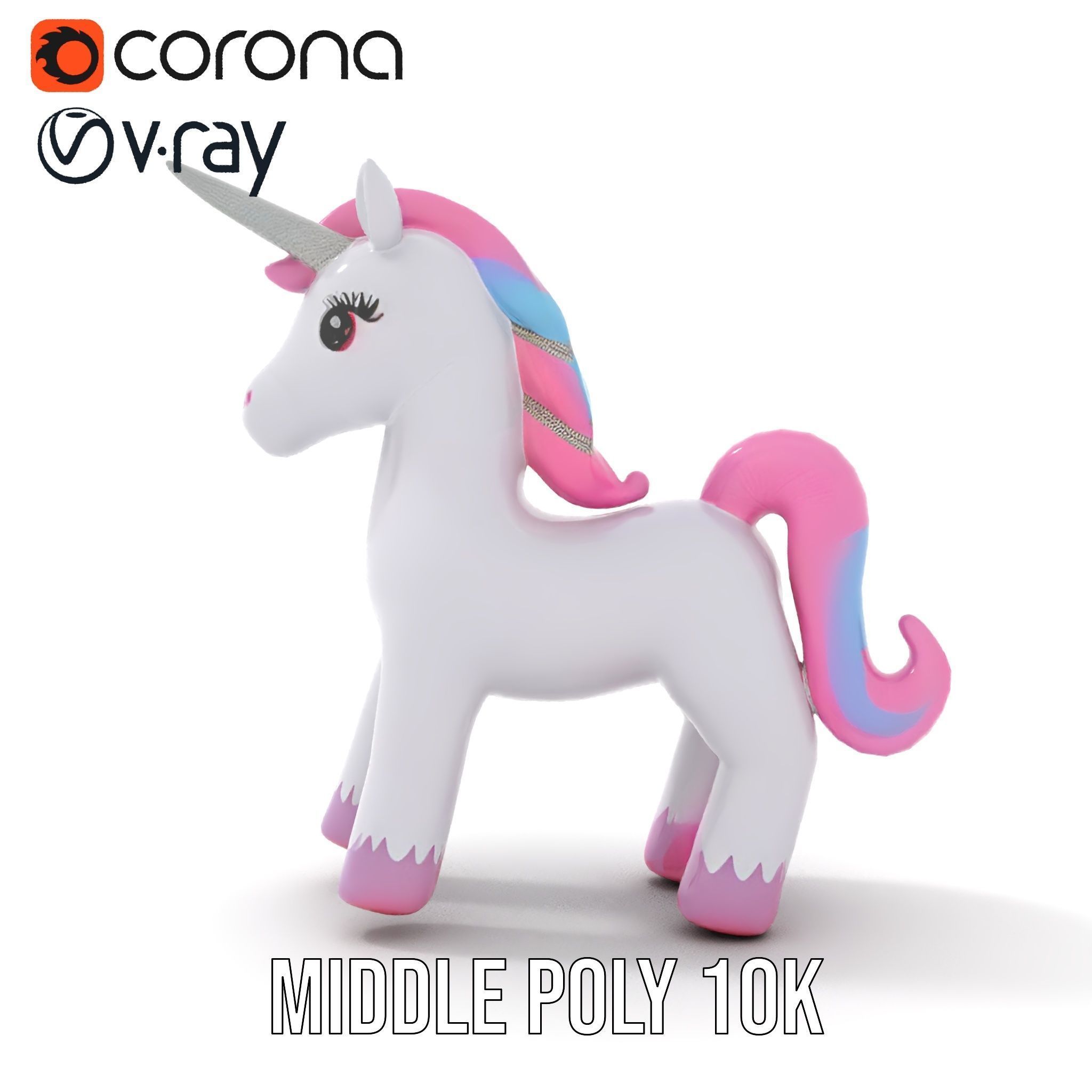 Inflatable Unicorn model pack toy design collection Low-poly 3D model_5