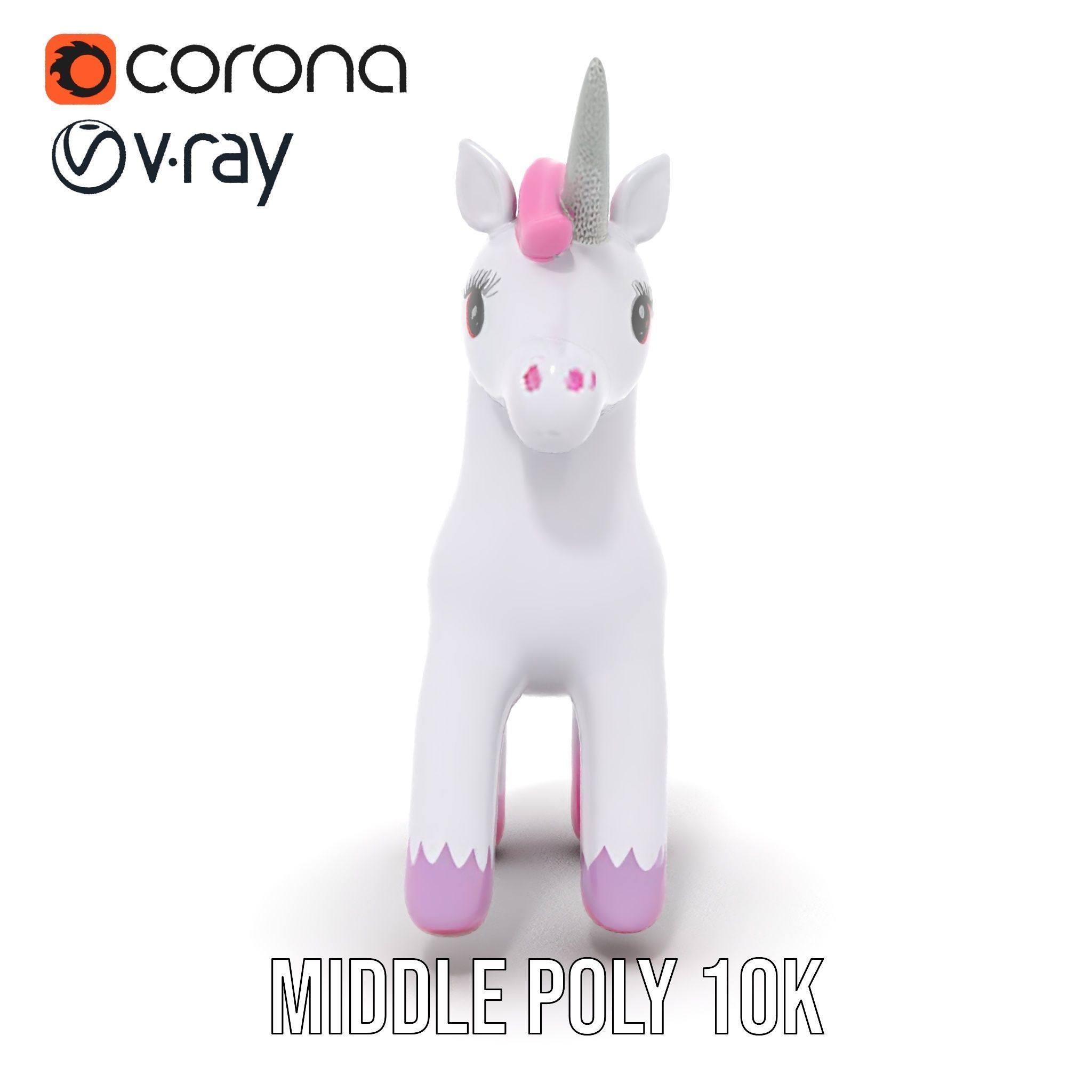 Inflatable Unicorn model pack toy design collection Low-poly 3D model_18