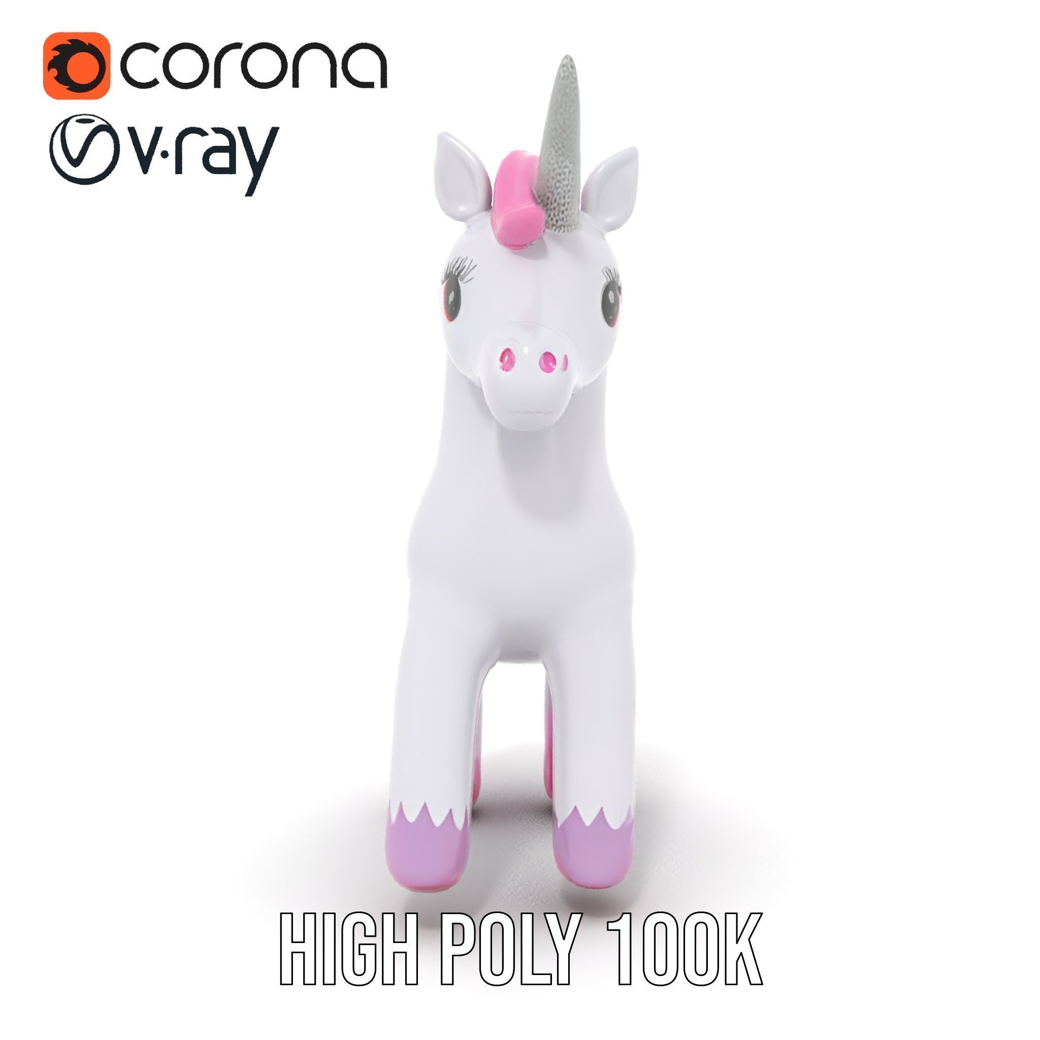 Inflatable Unicorn model pack toy design collection Low-poly 3D model_20