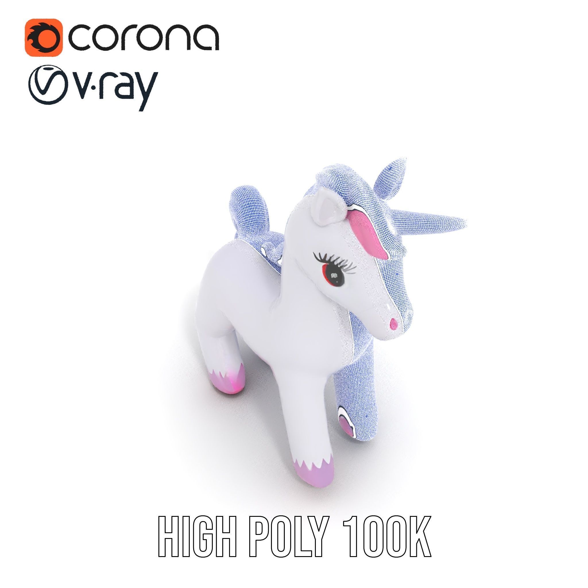 Inflatable Unicorn model pack toy design collection Low-poly 3D model_32