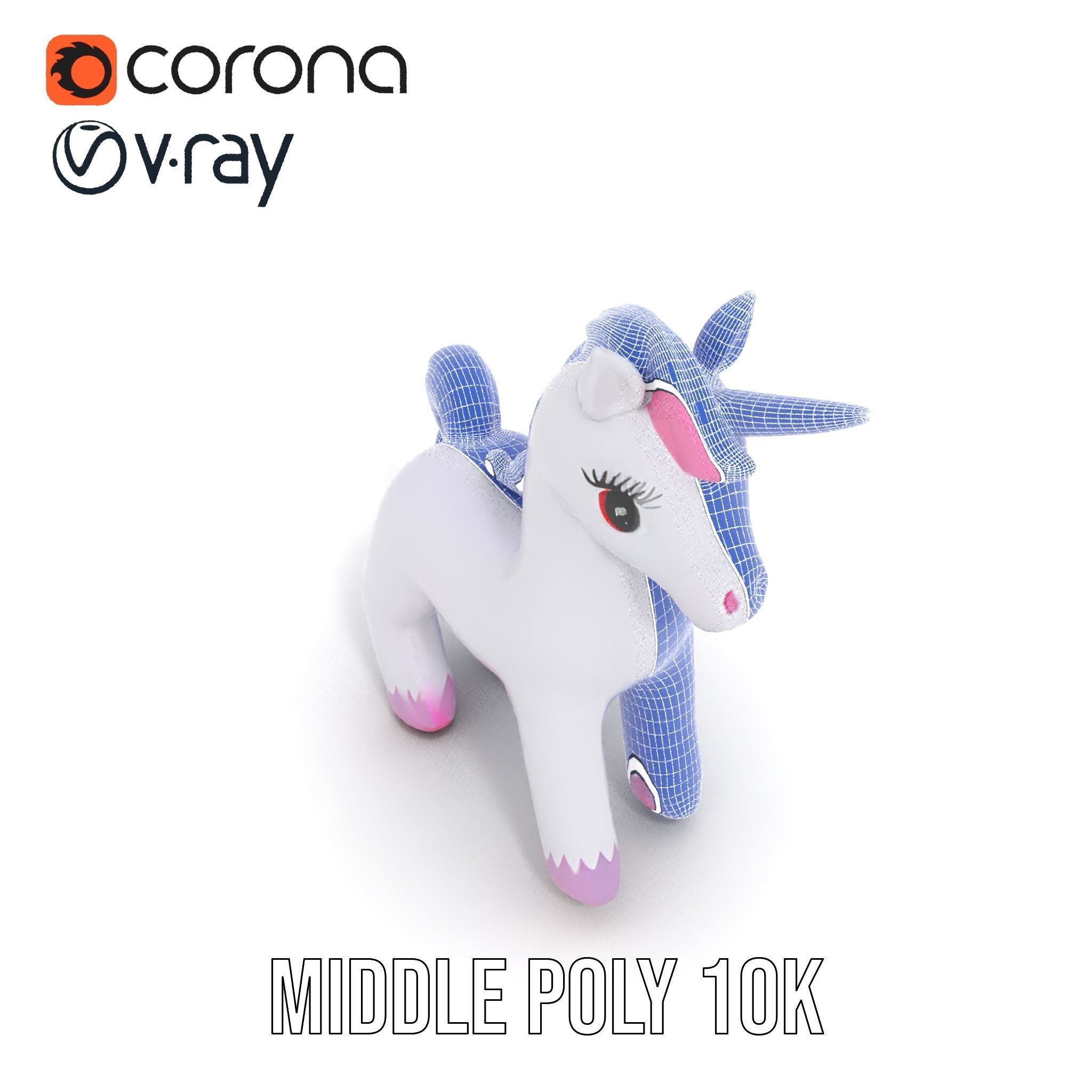 Inflatable Unicorn model pack toy design collection Low-poly 3D model_13