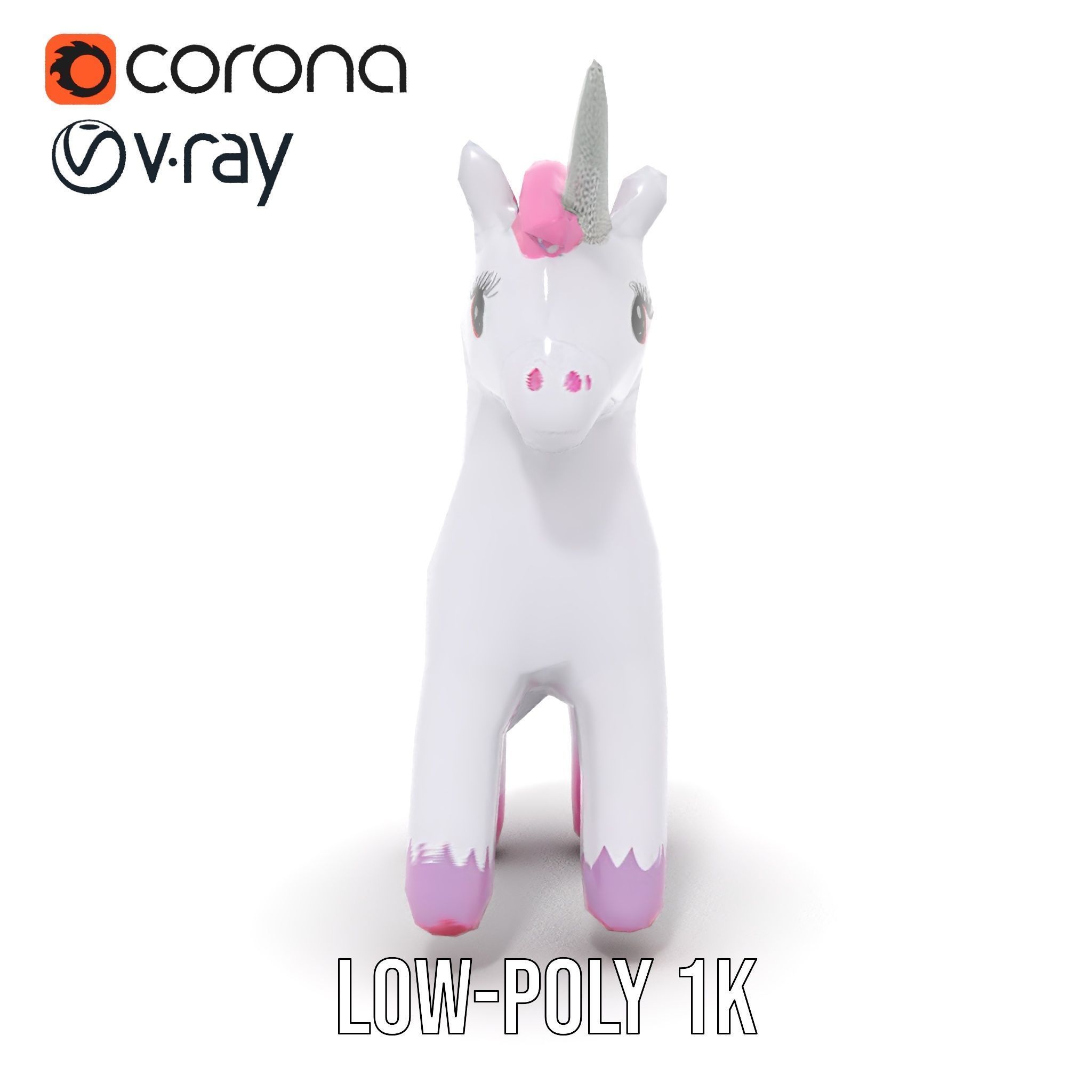 Inflatable Unicorn model pack toy design collection Low-poly 3D model_16