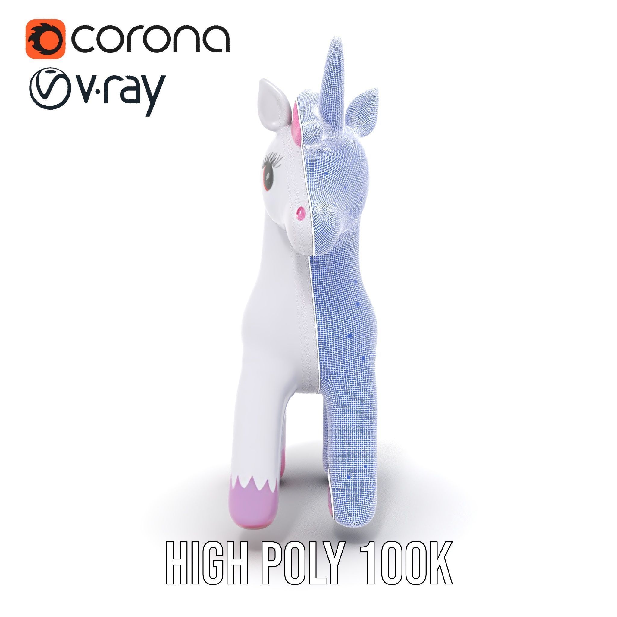 Inflatable Unicorn model pack toy design collection Low-poly 3D model_33
