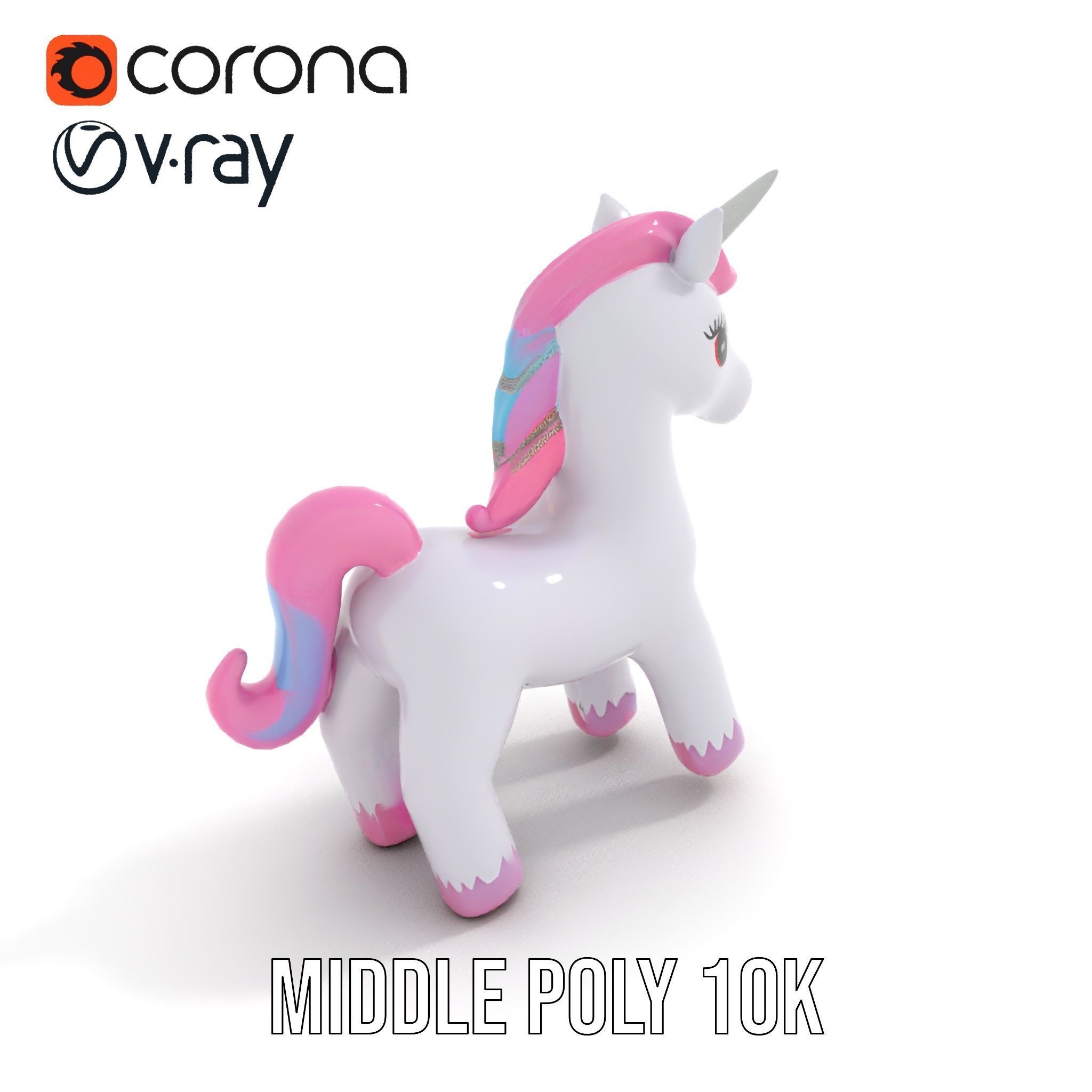 Inflatable Unicorn model pack toy design collection Low-poly 3D model_6