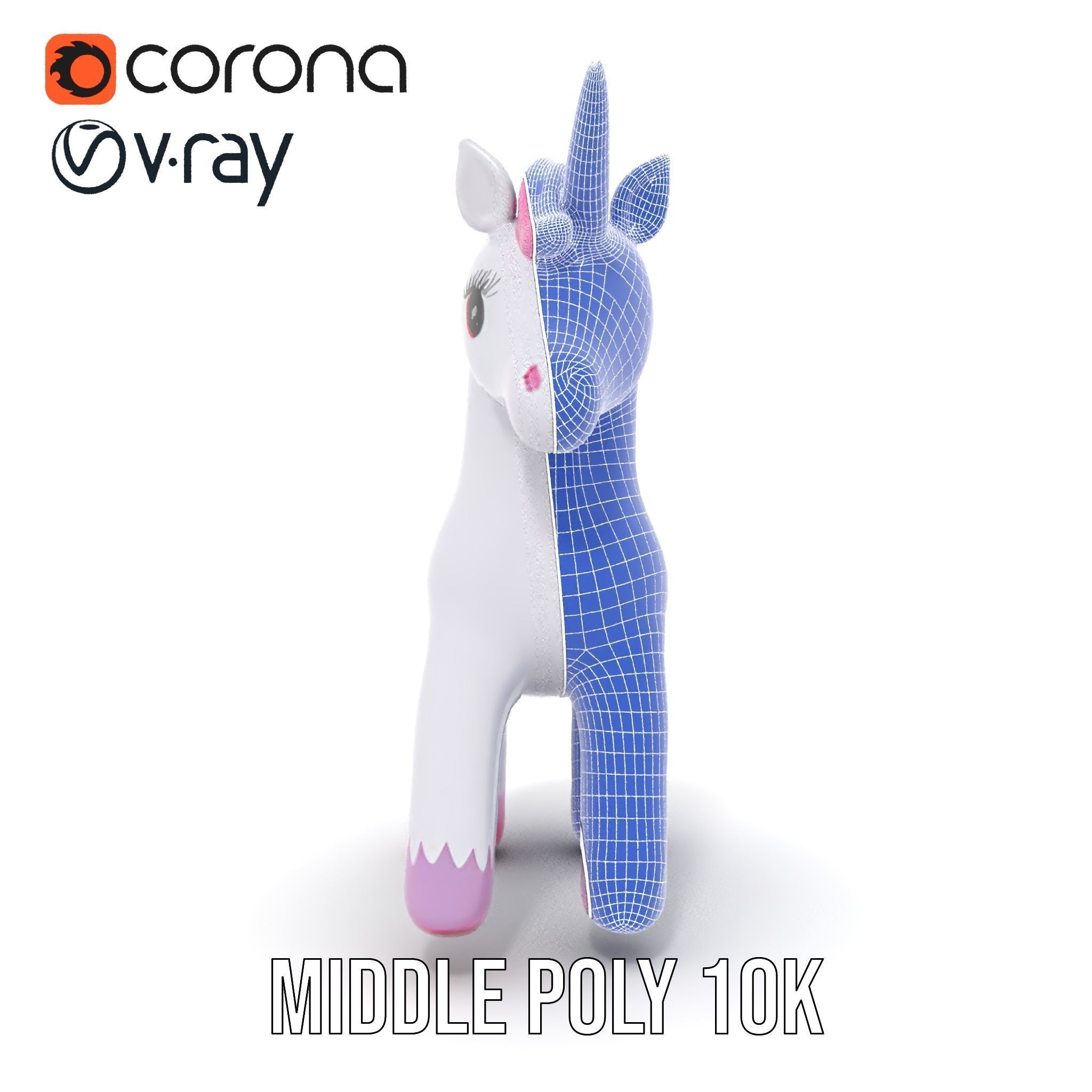 Inflatable Unicorn model pack toy design collection Low-poly 3D model_23