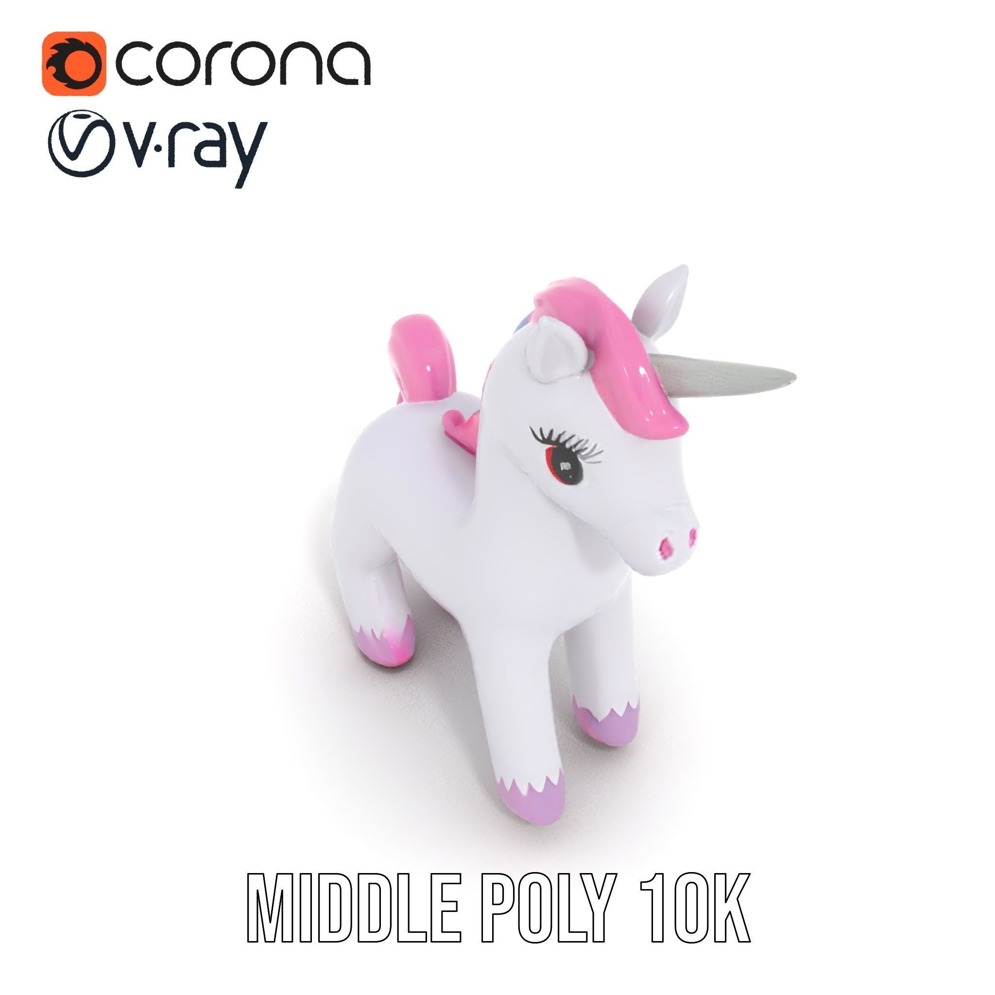 Inflatable Unicorn model pack toy design collection Low-poly 3D model_26