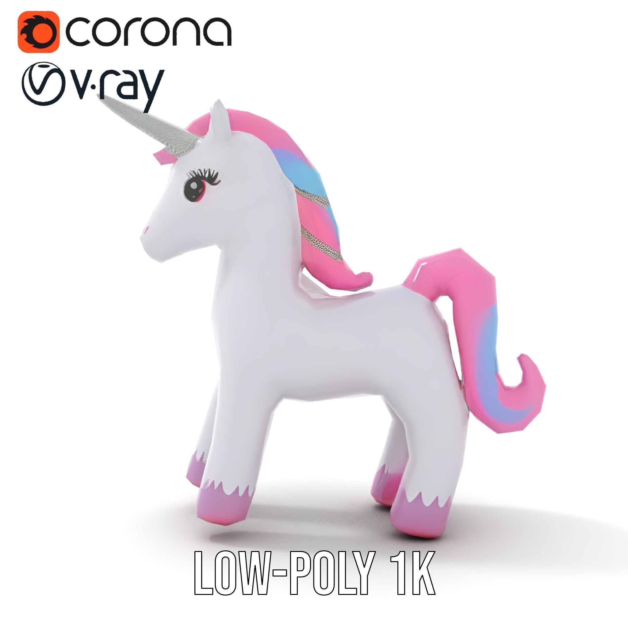 Inflatable Unicorn model pack toy design collection Low-poly 3D model_9