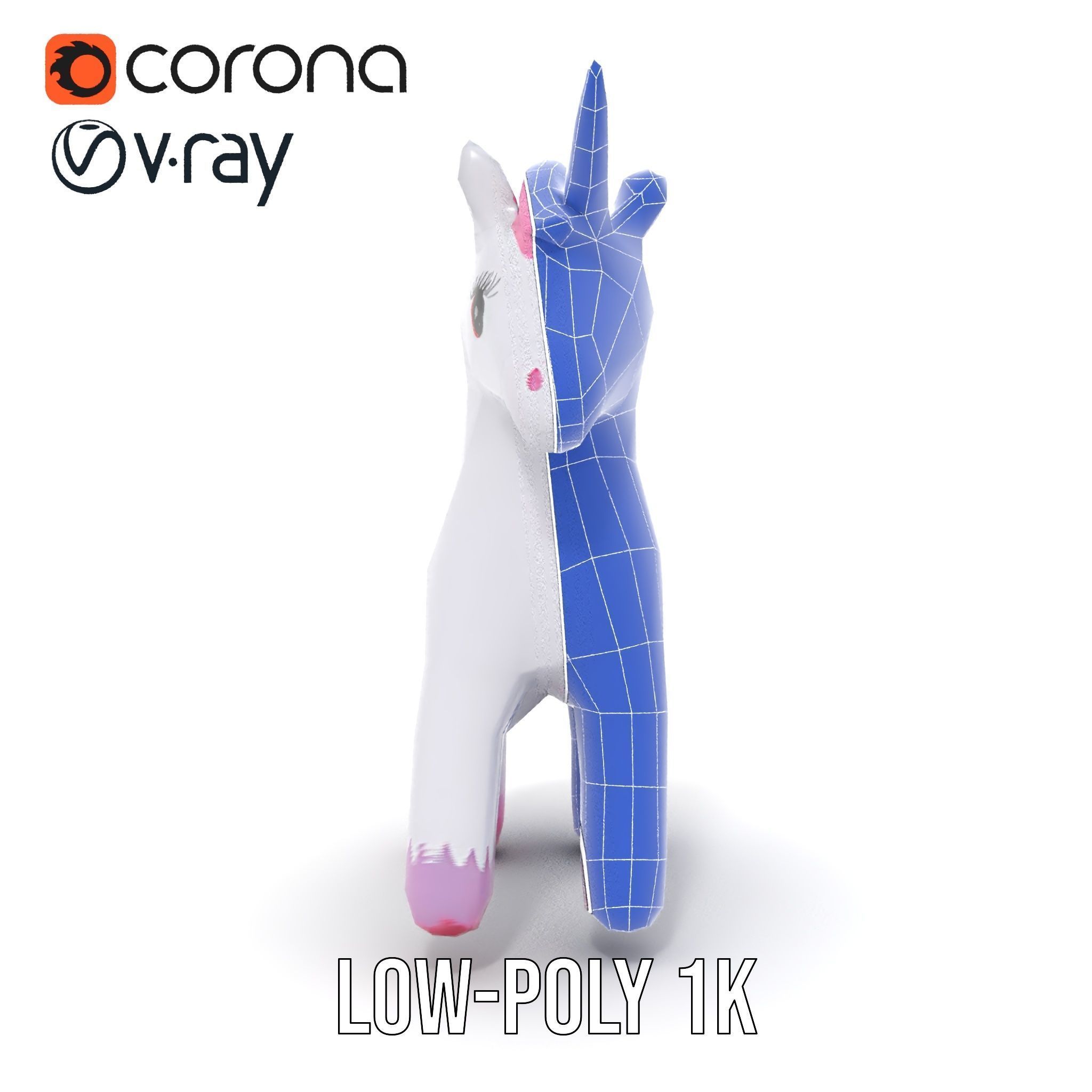 Inflatable Unicorn model pack toy design collection Low-poly 3D model_30