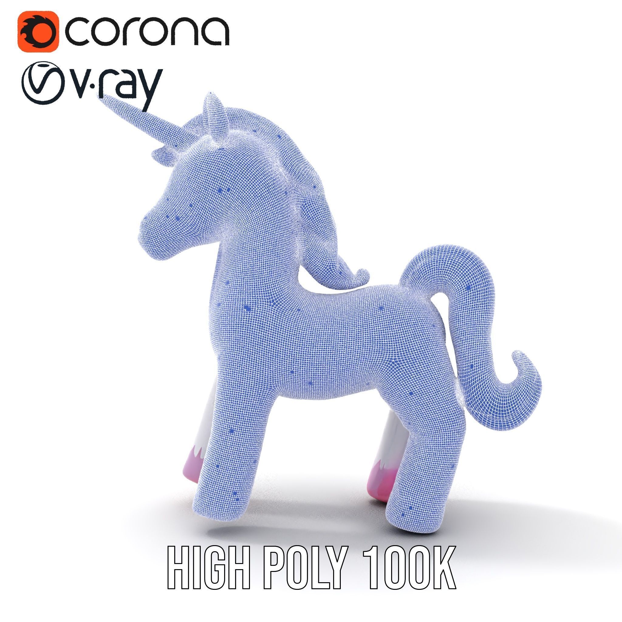 Inflatable Unicorn model pack toy design collection Low-poly 3D model_34