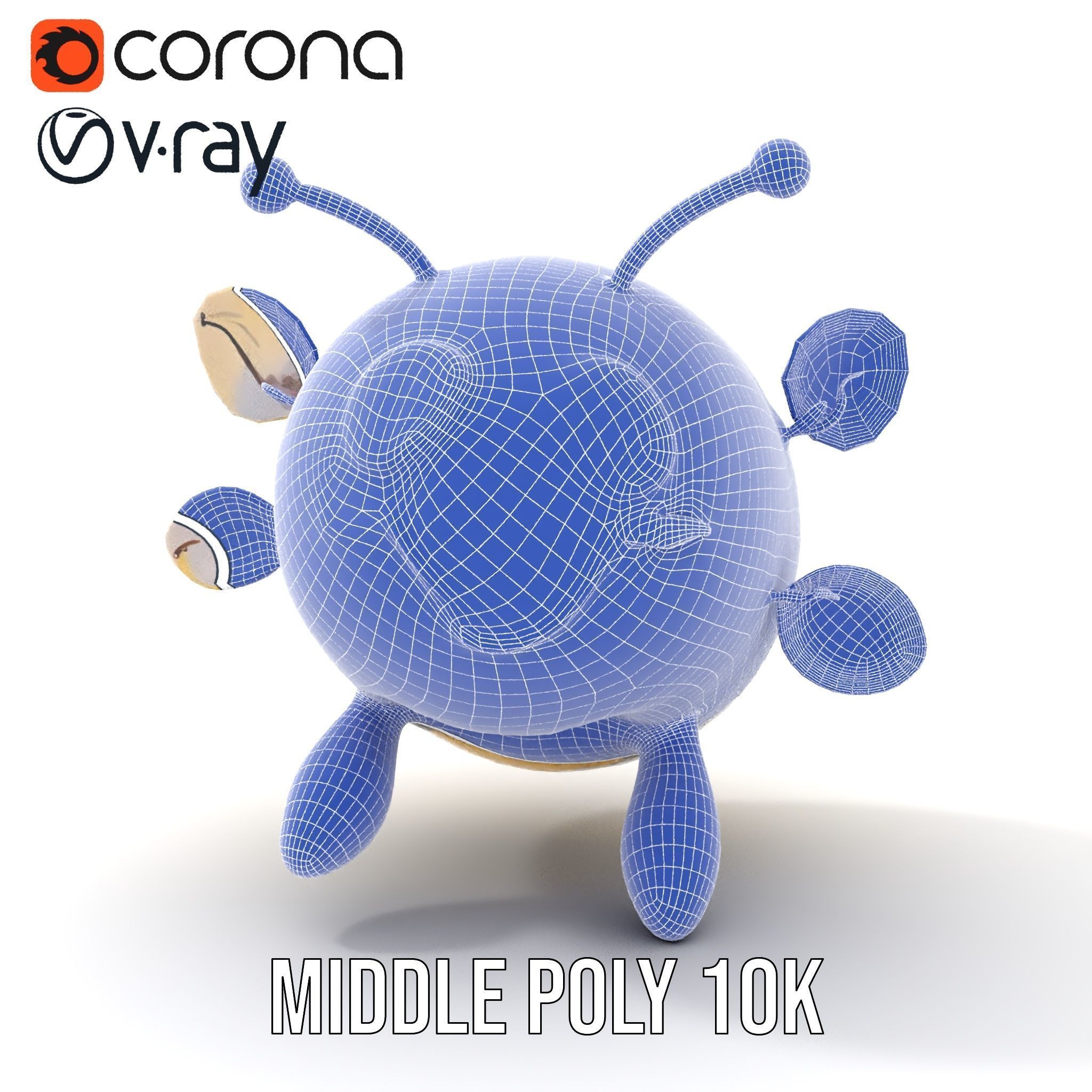 Cartoon Bee Model Pack   LOD Levels Included Low-poly 3D model_29