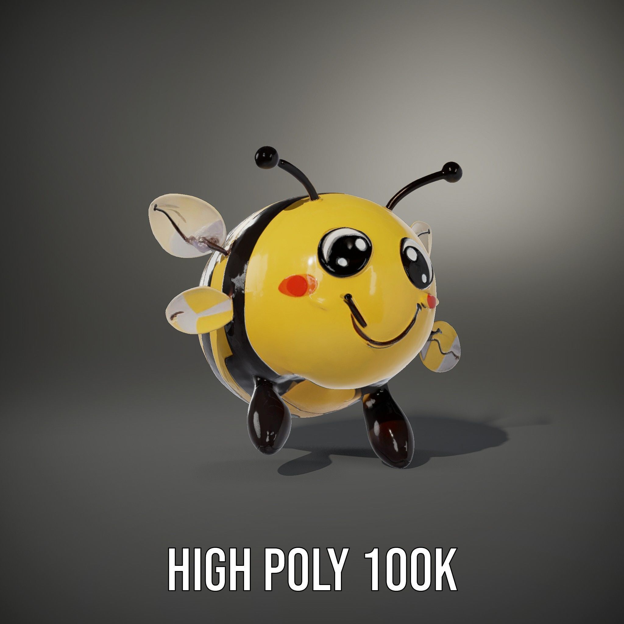 Cartoon Bee Model Pack   LOD Levels Included Low-poly 3D model_8