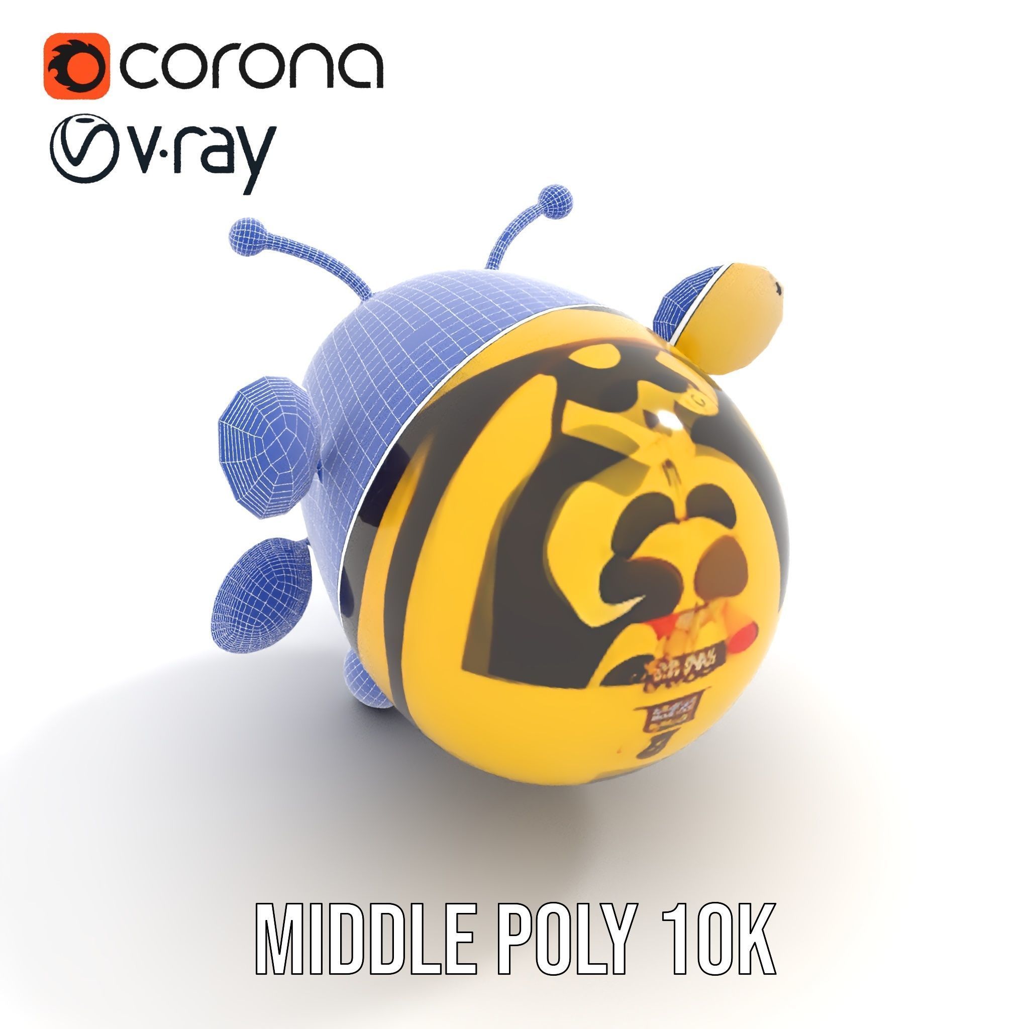 Cartoon Bee Model Pack   LOD Levels Included Low-poly 3D model_18