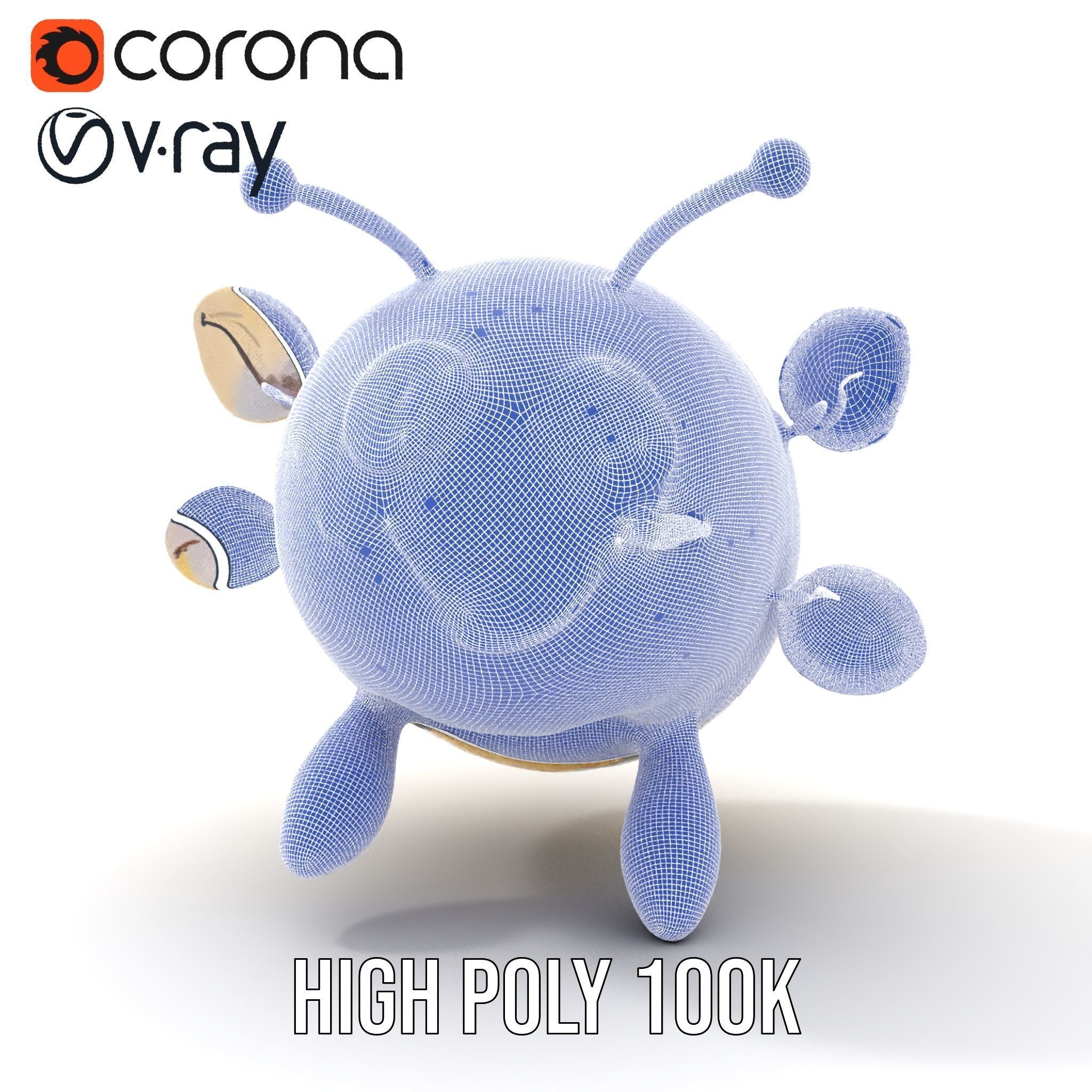 Cartoon Bee Model Pack   LOD Levels Included Low-poly 3D model_33