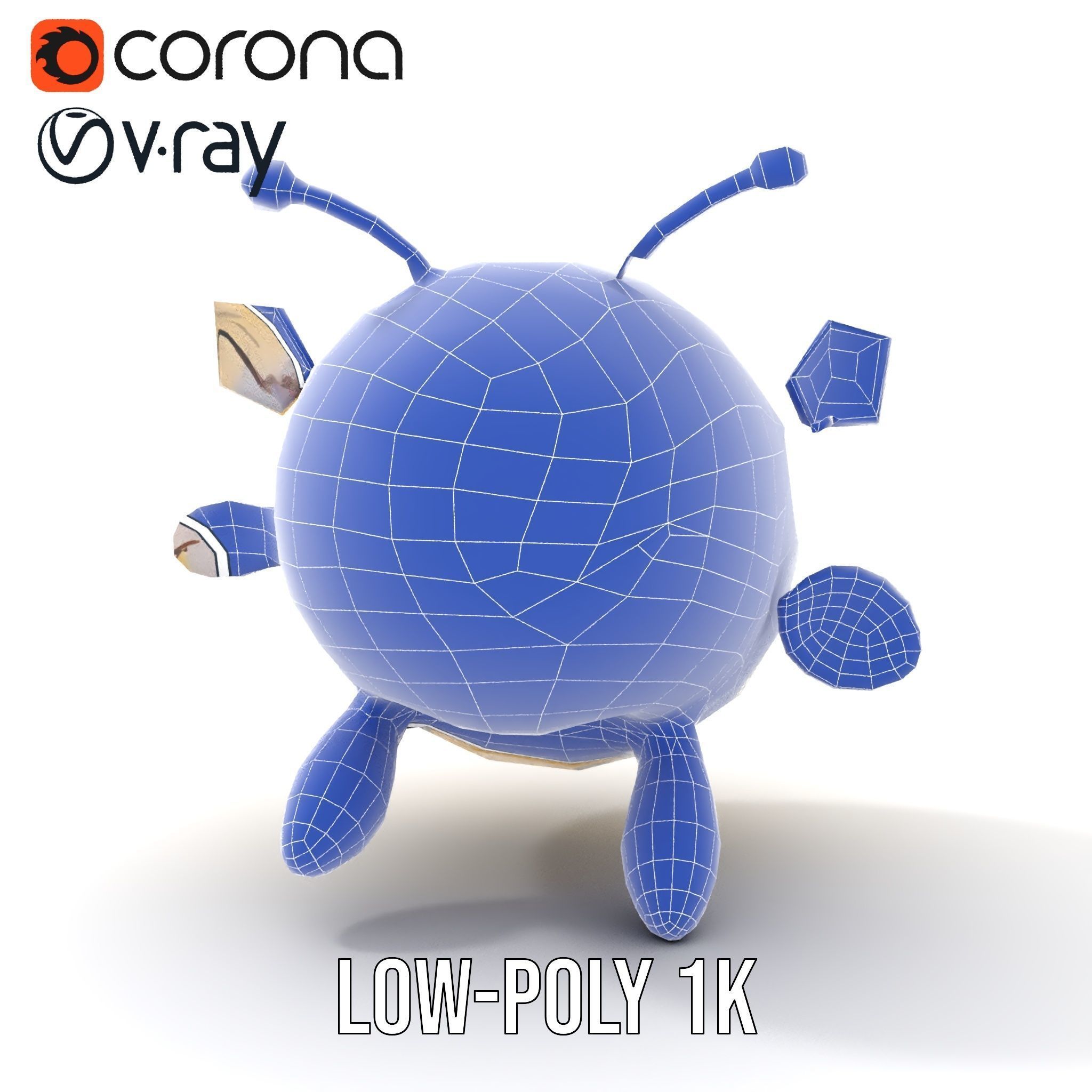 Cartoon Bee Model Pack   LOD Levels Included Low-poly 3D model_30