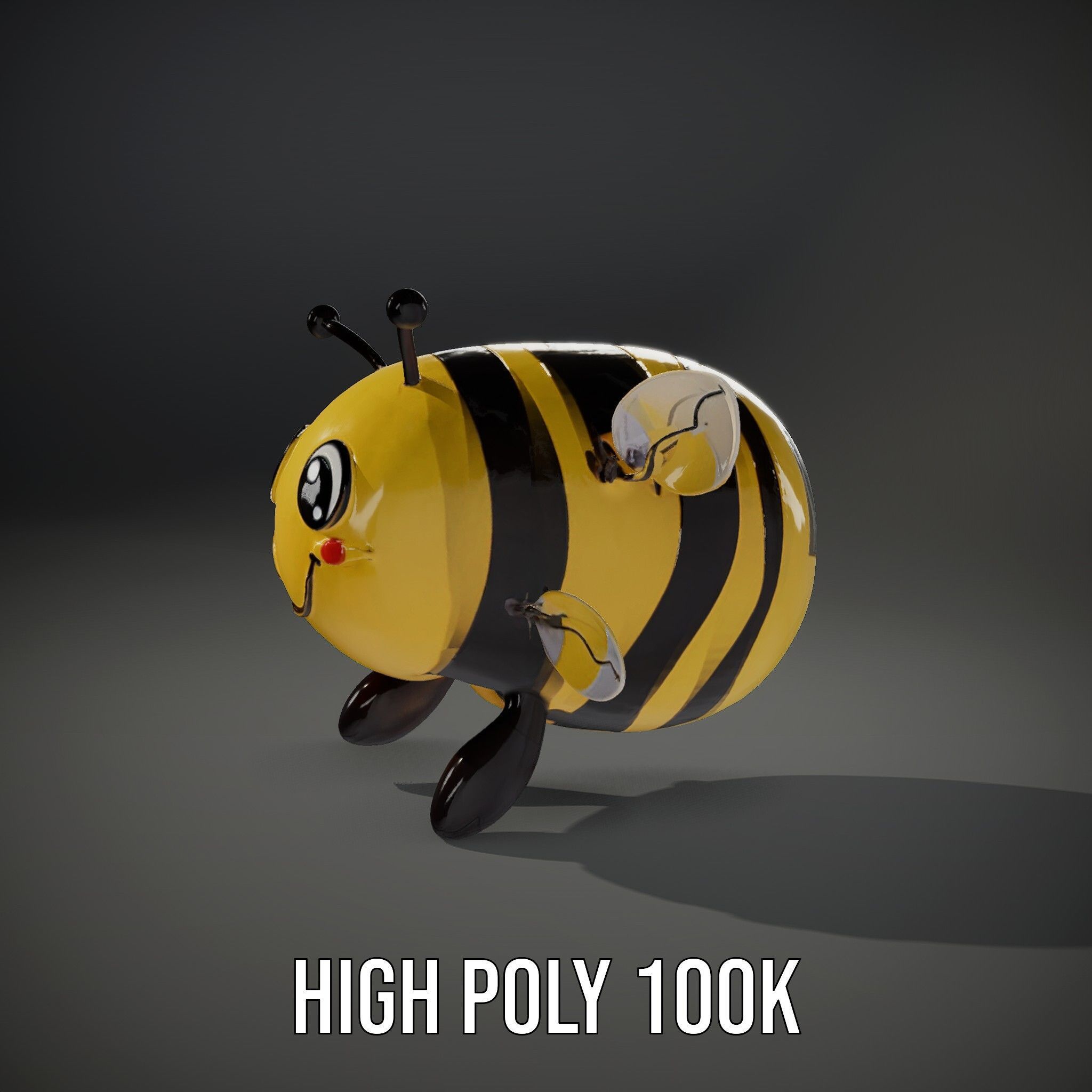 Cartoon Bee Model Pack   LOD Levels Included Low-poly 3D model_10