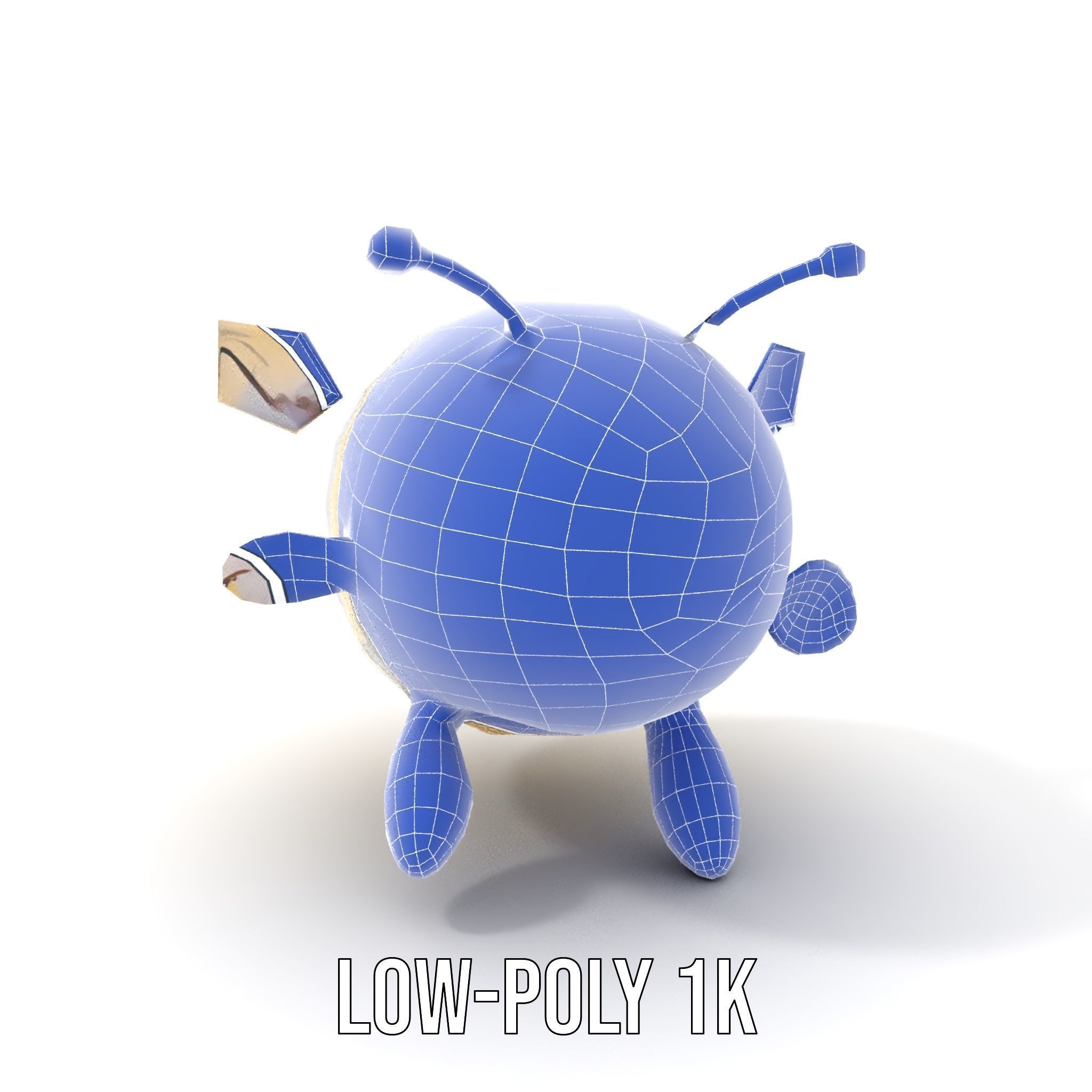 Cartoon Bee Model Pack   LOD Levels Included Low-poly 3D model_12