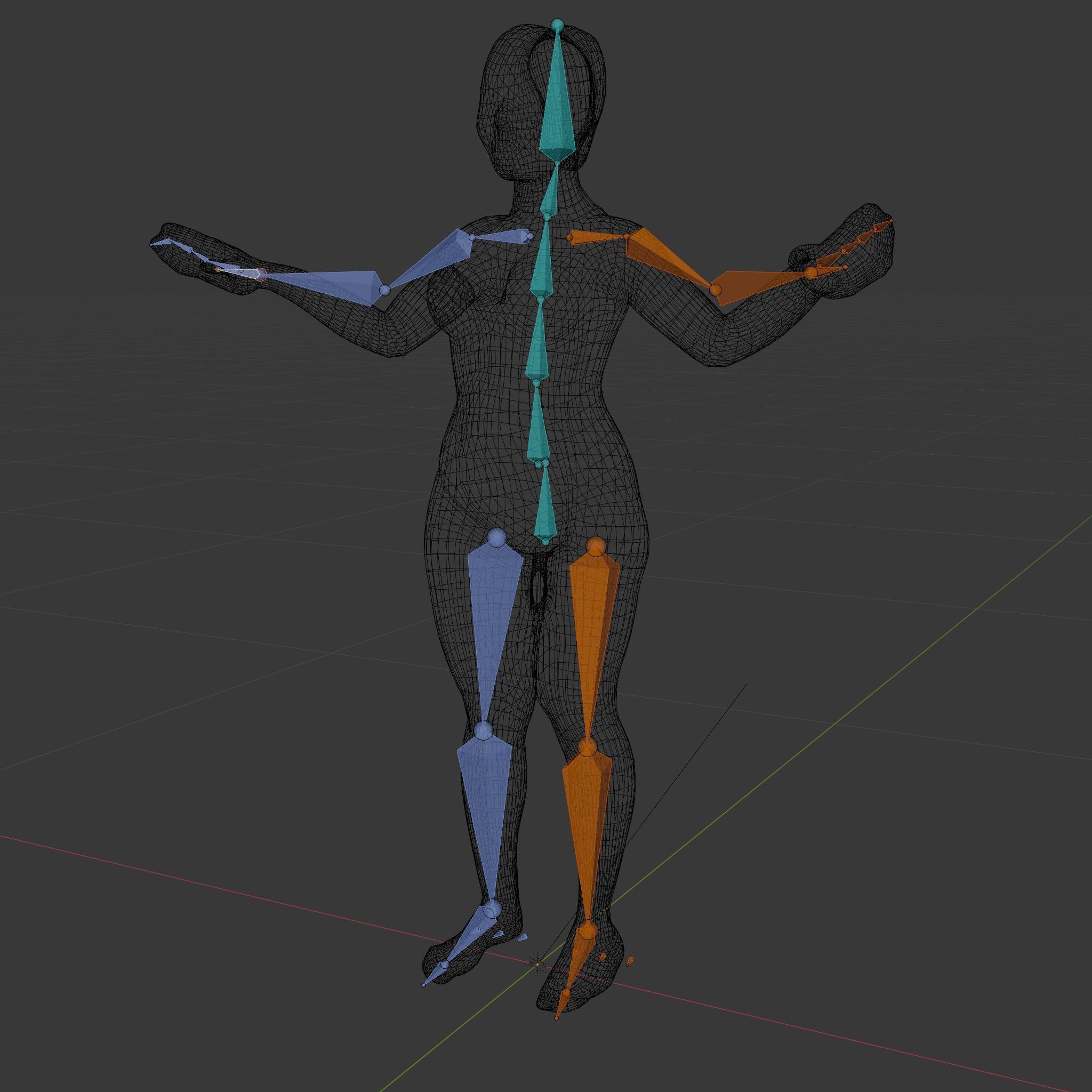 Dynamic Female Swimsuit Model Rigged and Animated Low-poly 3D model_6
