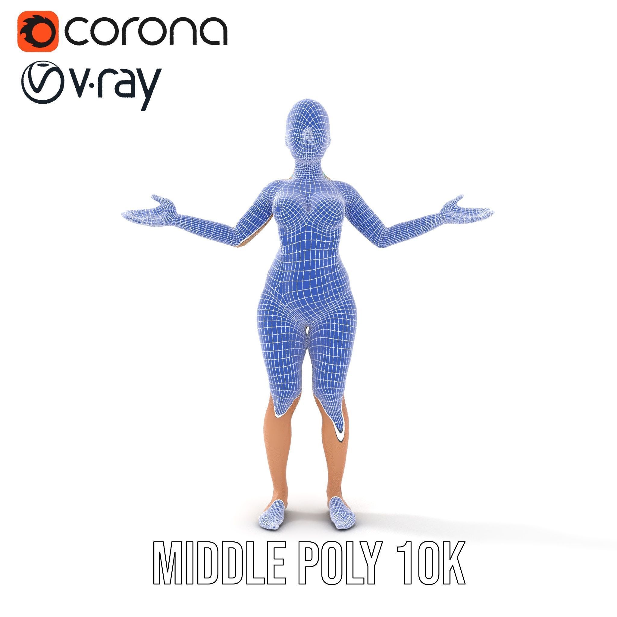 Dynamic Female Swimsuit Model Rigged and Animated Low-poly 3D model_27