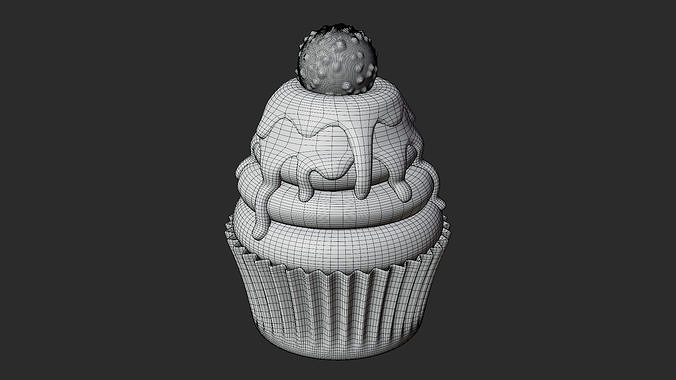 Caramel Cupcake with Truffle 3D model 7