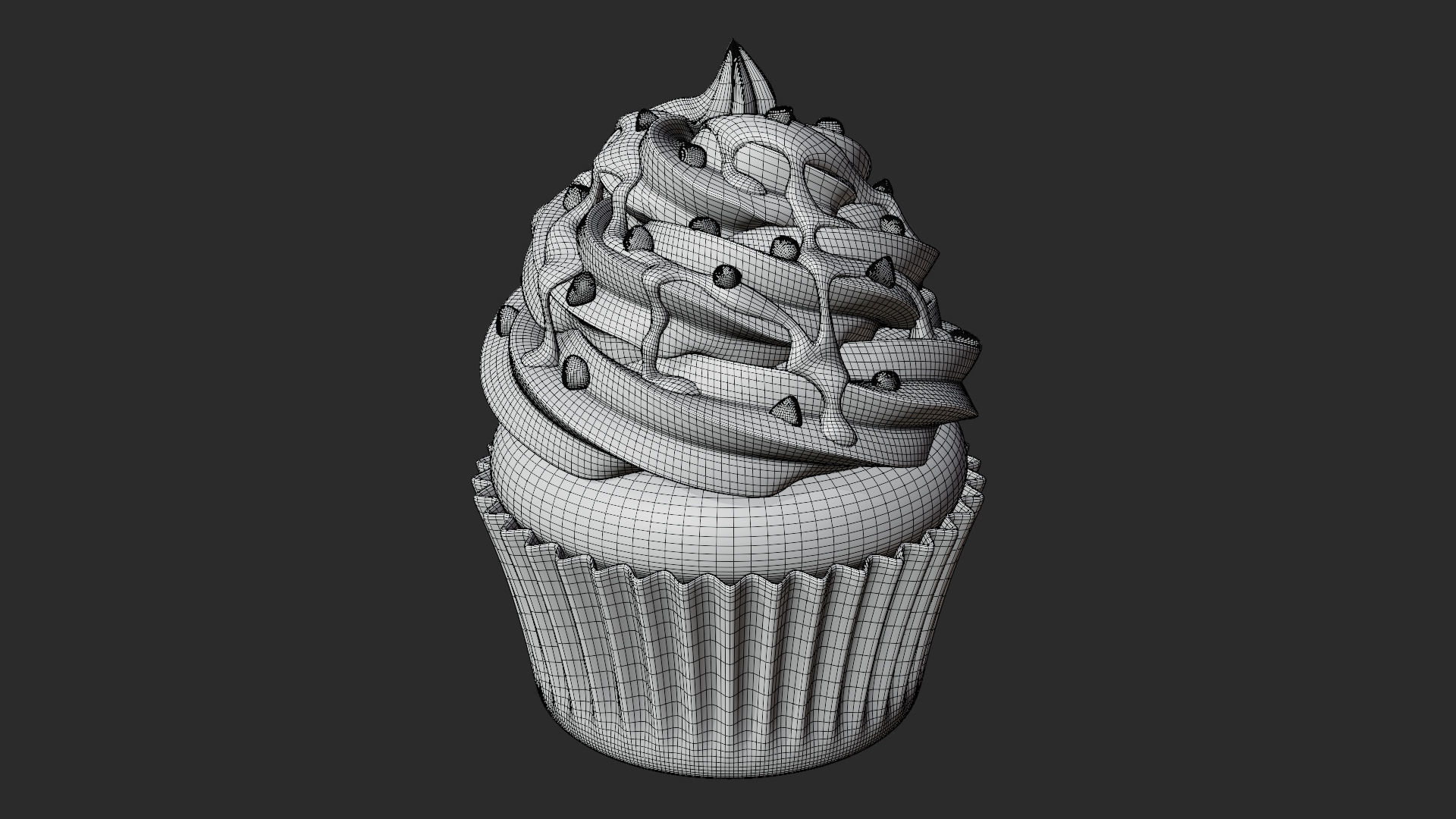 Pistachio Cupcake with Topping 3D model_5