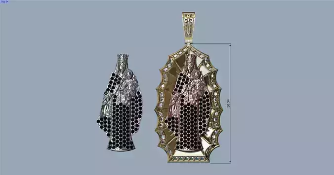 Pendant Virgin of Carmen - Virgen del carmen 3D print model
