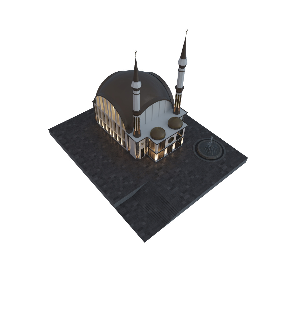 Mosque 3d Model Low-poly 3D model_3