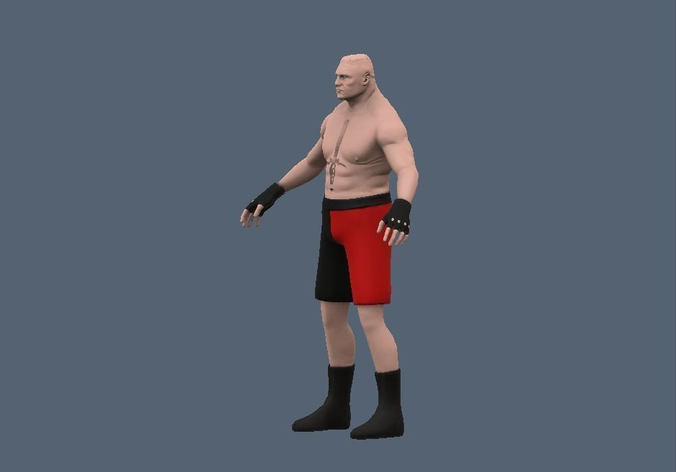 Brock Lezner Base Mesh Free low-poly 3D model