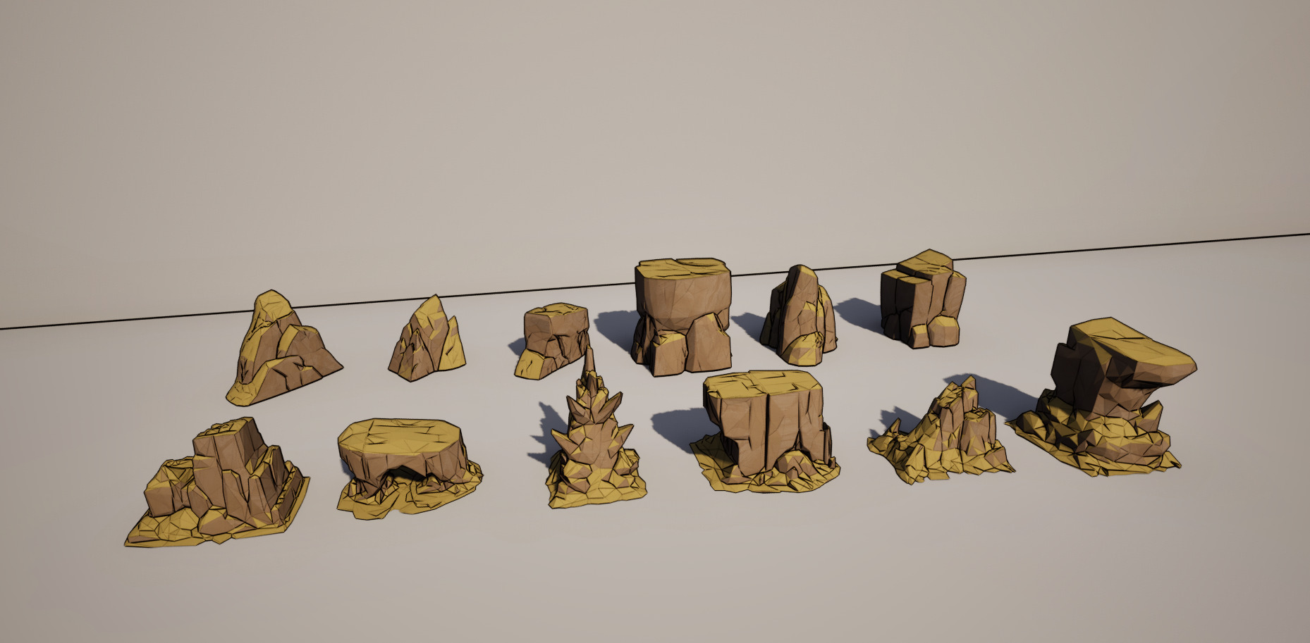 Low-Poly Rock And Stone Formation Collection Low-poly 3D model_1
