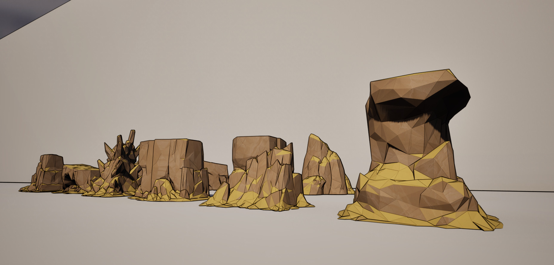 Low-Poly Rock And Stone Formation Collection Low-poly 3D model_6