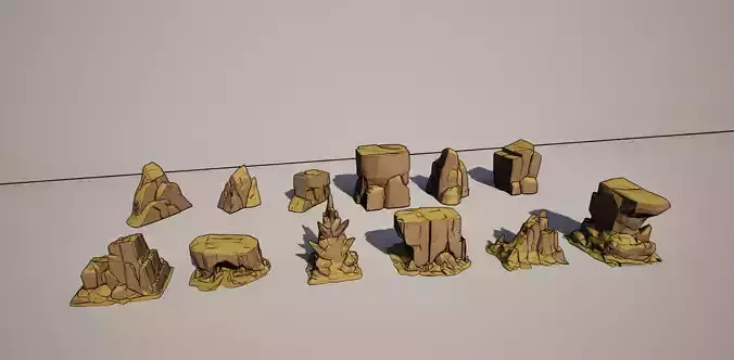 Low-Poly Rock And Stone Formation Collection Low-poly 3D model