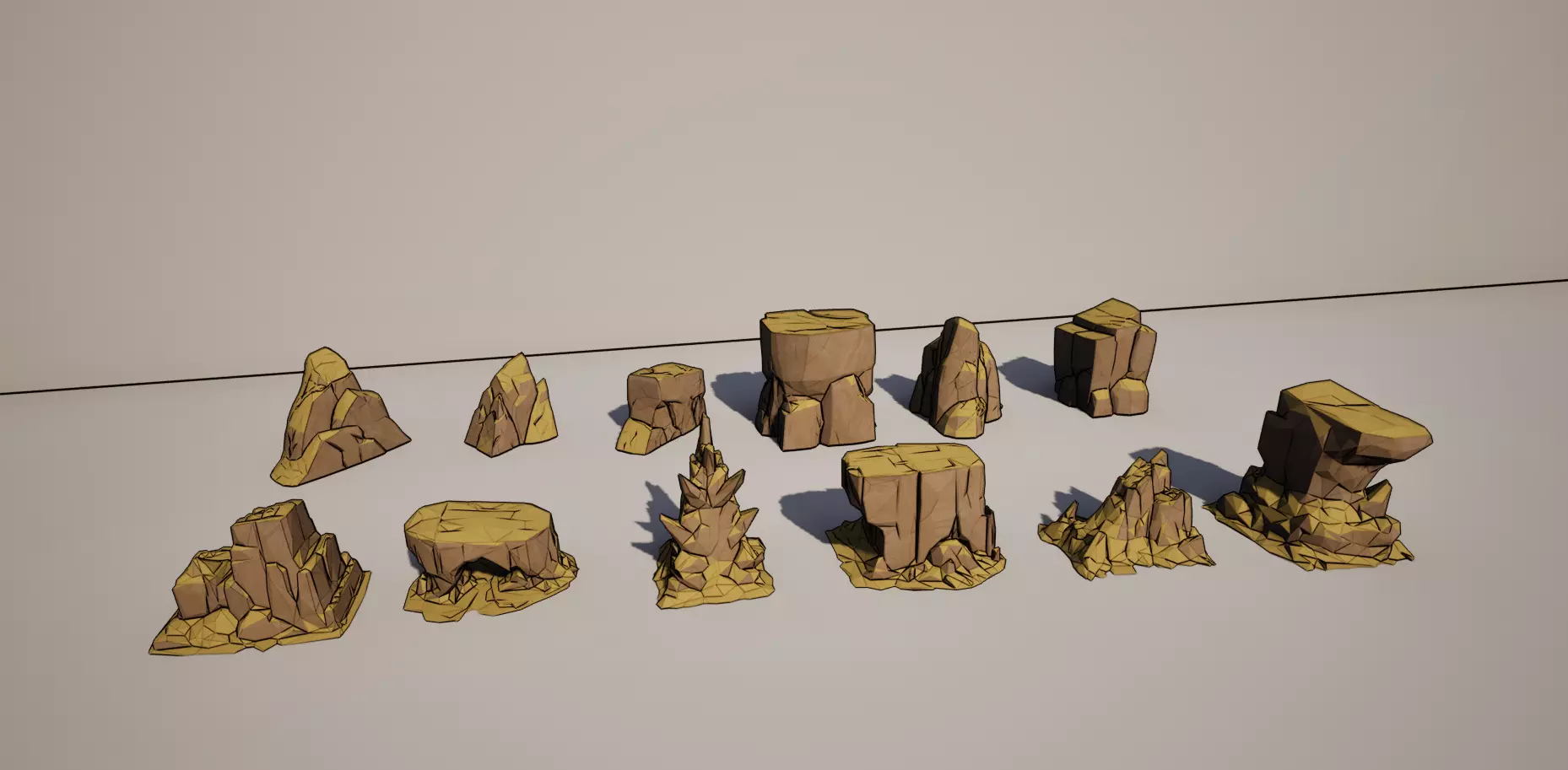 Low-Poly Rock And Stone Formation Collection Low-poly 3D model_0