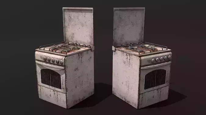 Old oven Low-poly 3D model