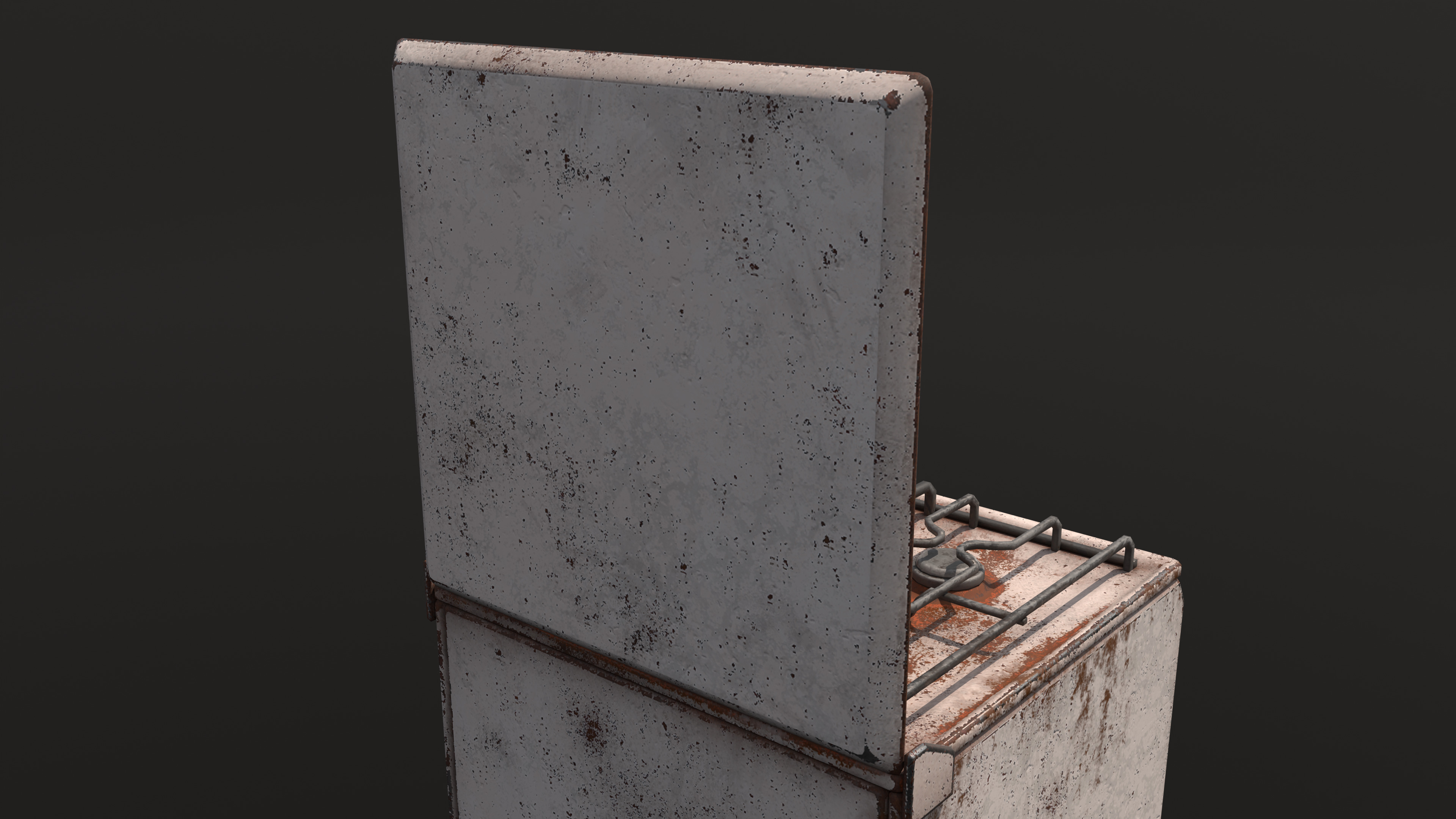 Old oven Low-poly 3D model_9