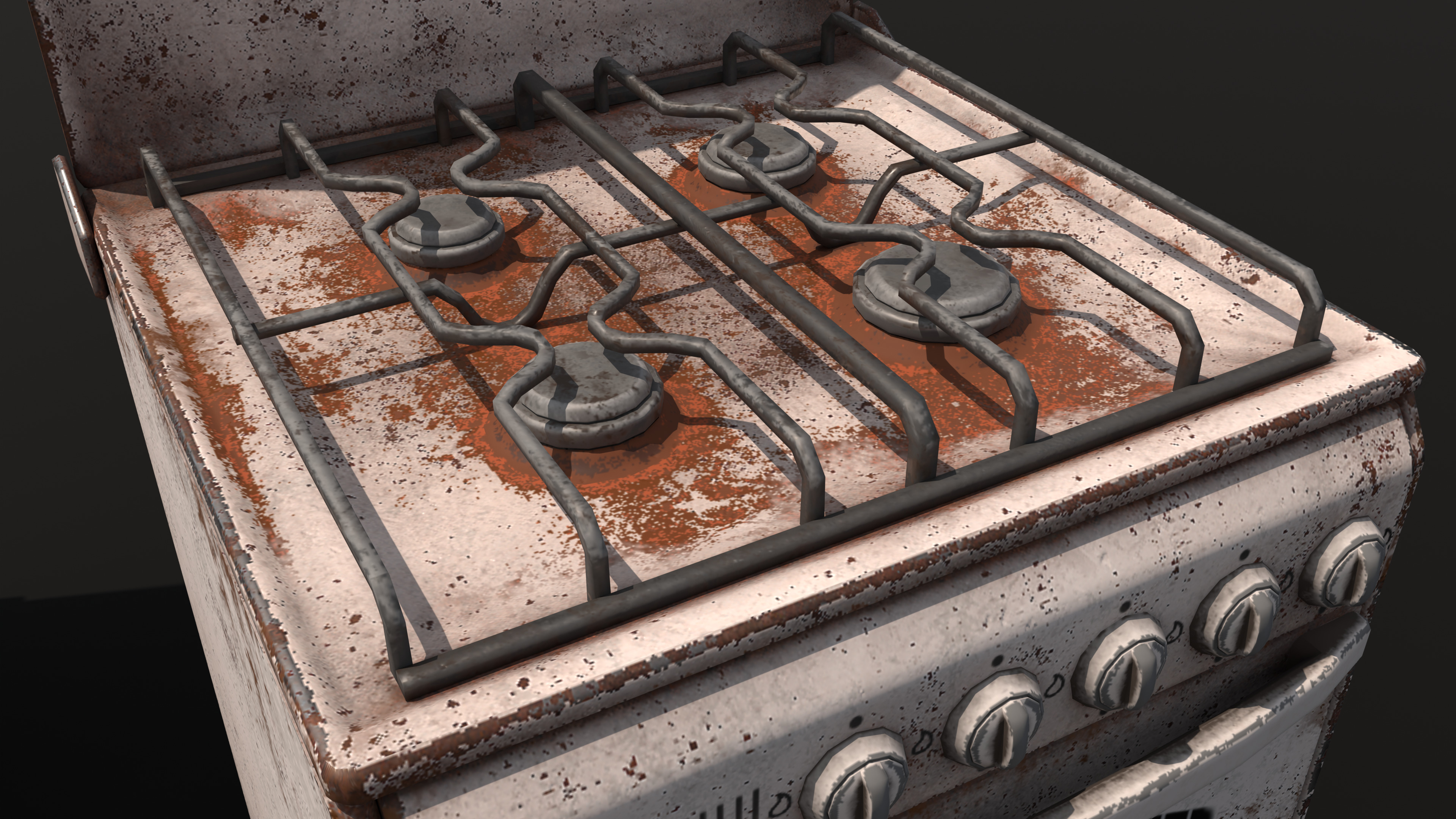 Old oven Low-poly 3D model_5