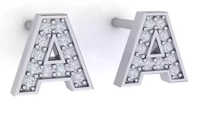 Alphabet Earrings letter A