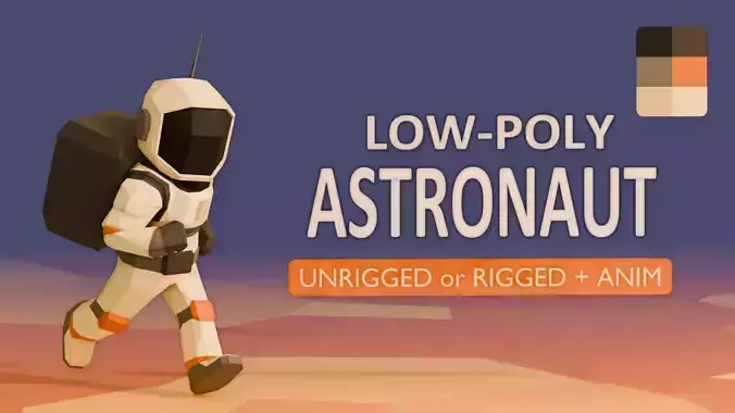 RIGGED VERSION LOW POLY ASTRONAUT UPDATET