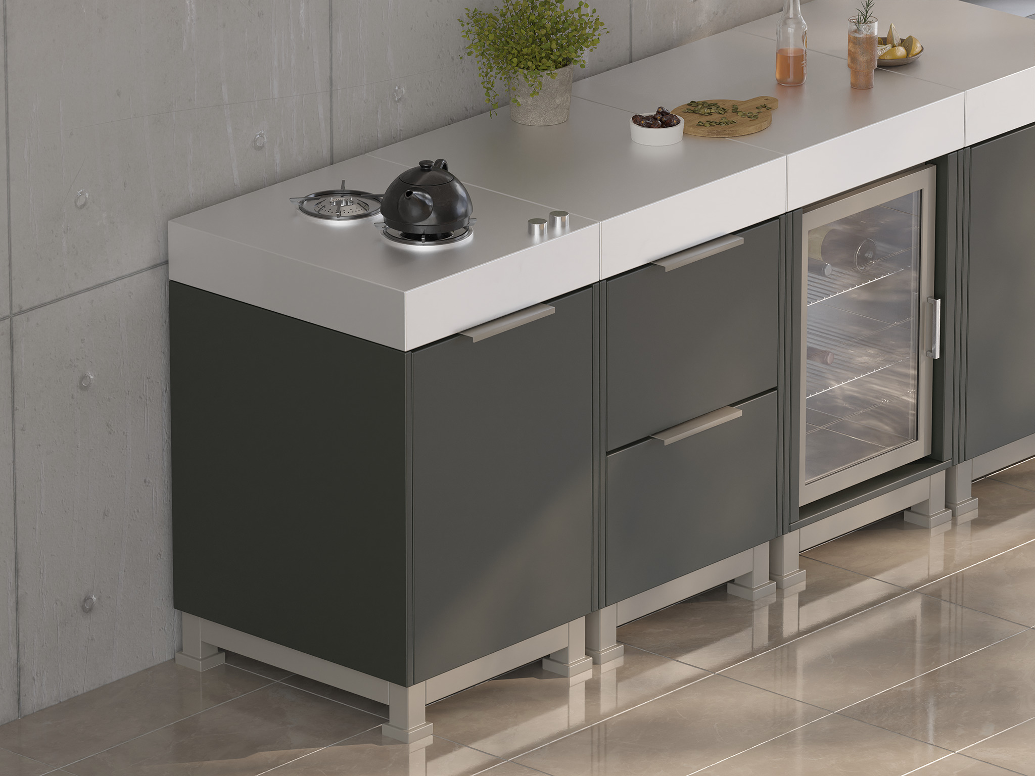 Modern Outdoor Kitchen 02 3D model_1