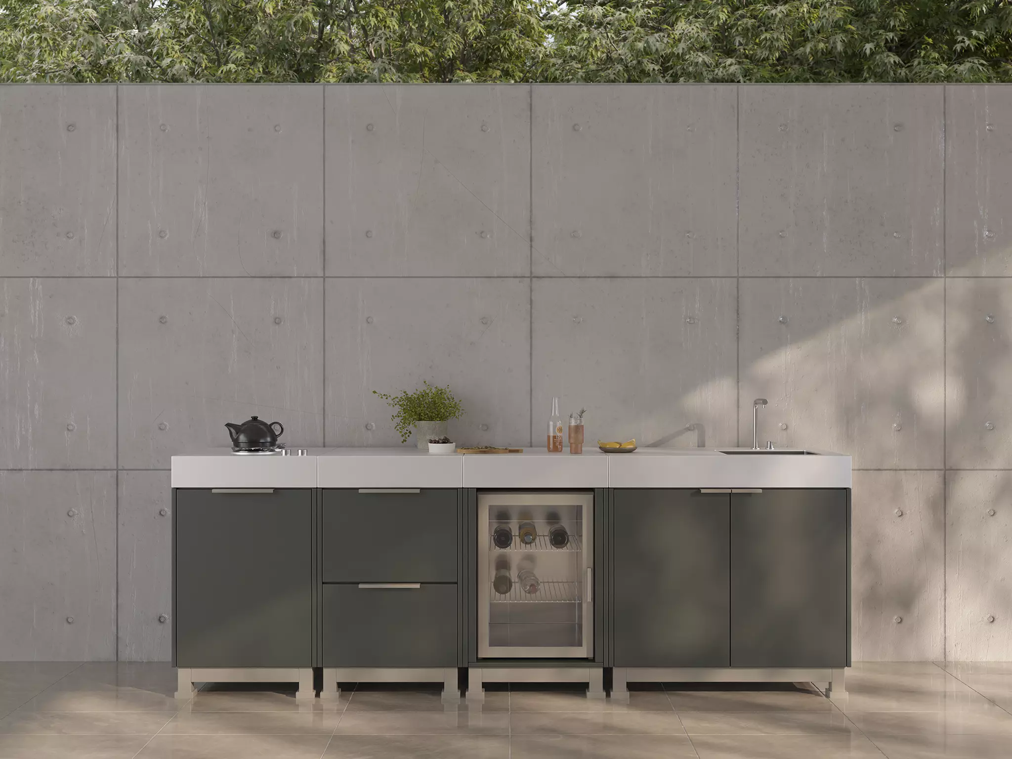 Modern Outdoor Kitchen 02 3D model_0