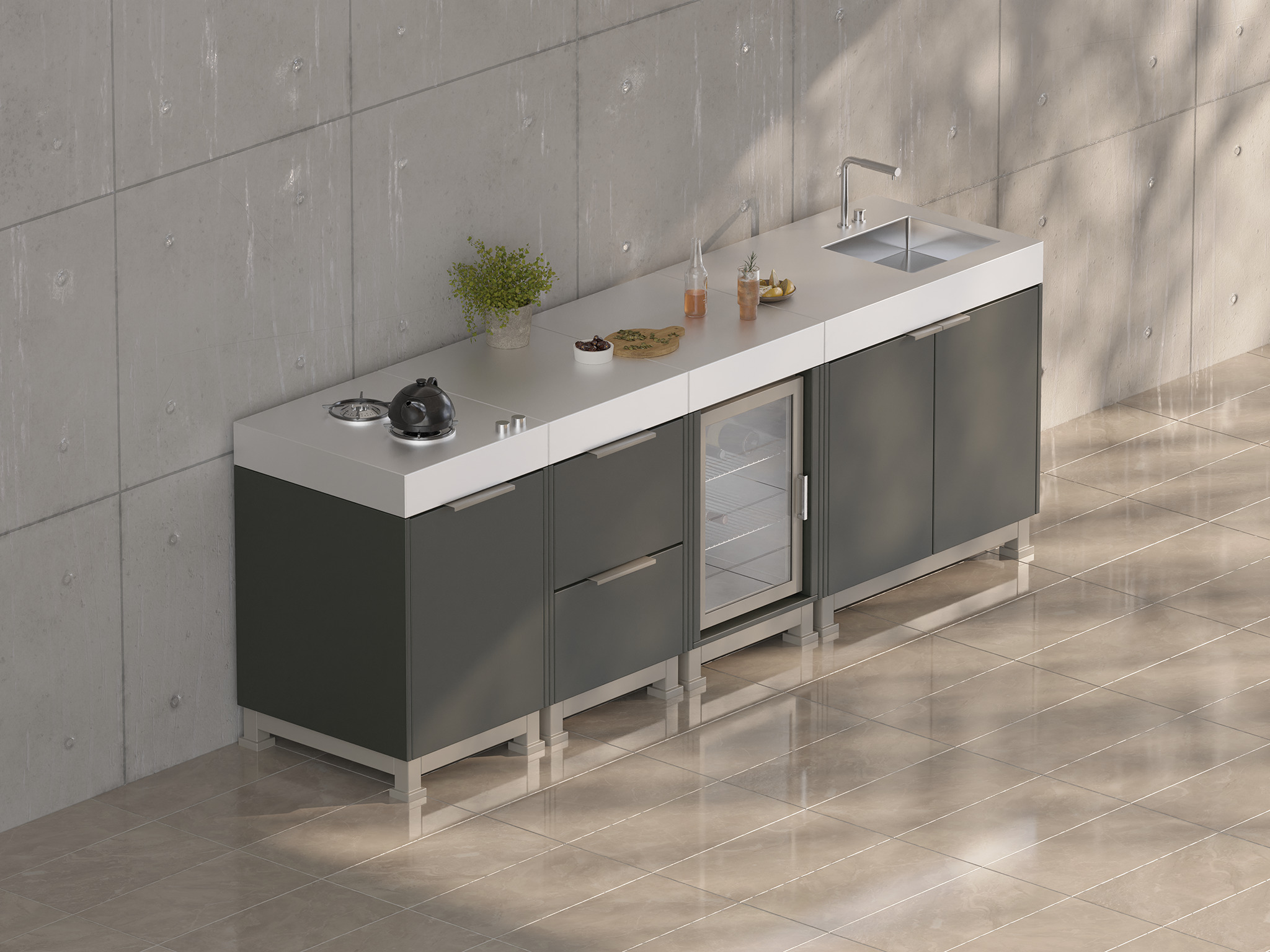 Modern Outdoor Kitchen 02 3D model_2