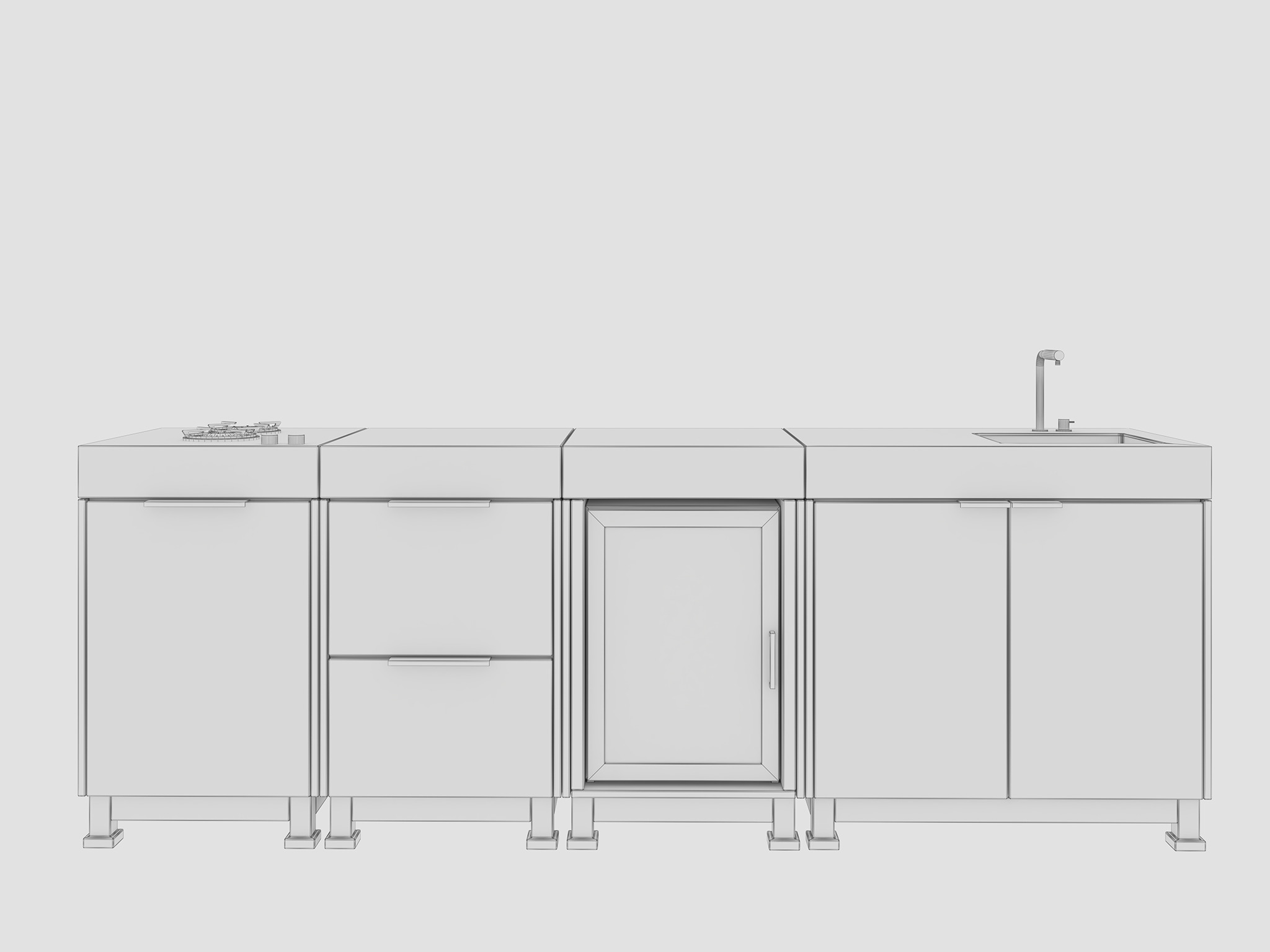 Modern Outdoor Kitchen 02 3D model_11