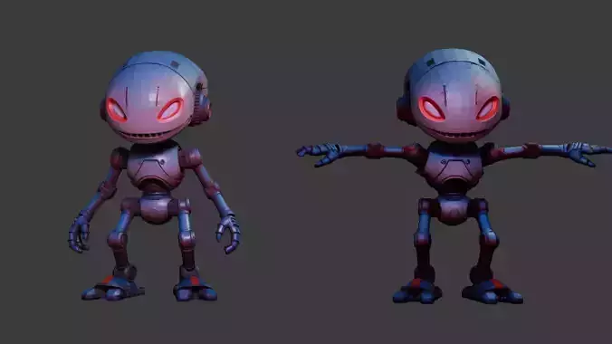 Alien Enemy  Sci-Fi Cybernetic Creature for Games or Concept Art