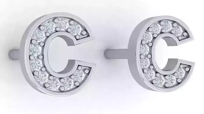 Alphabet Earrings letter C