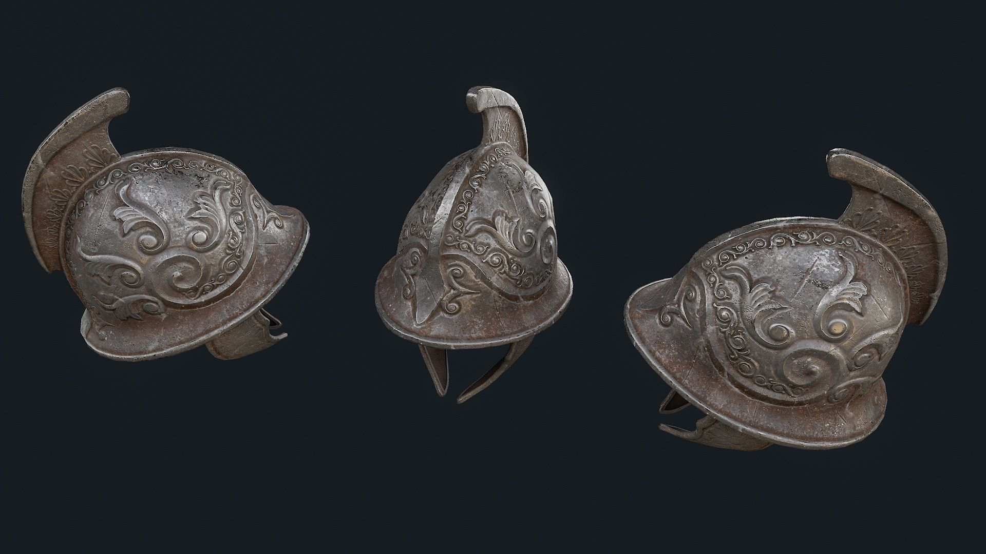 Iron Helmet 2 Low-poly 3D model_6