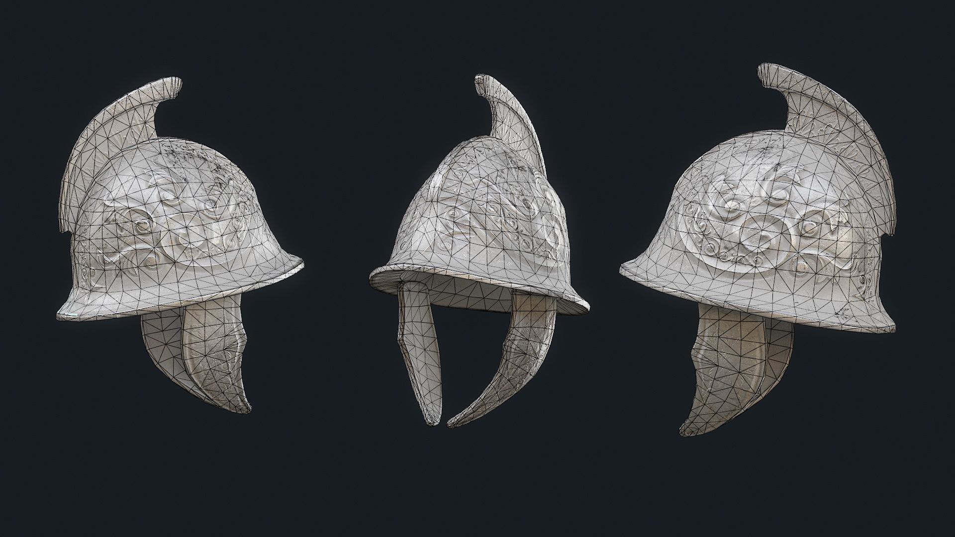 Iron Helmet 2 Low-poly 3D model_8